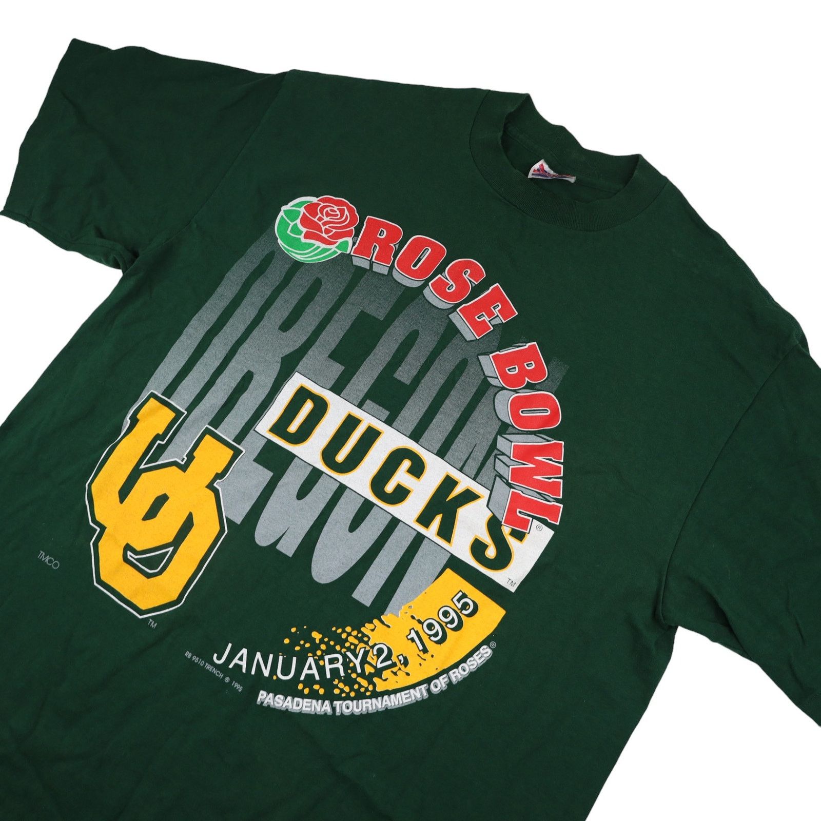 NCAA × Vintage Vintage 1995 University of Oregon Ducks Rose Bowl T shirt Size US XL / EU 56 / 4 - 2 Thumbnail