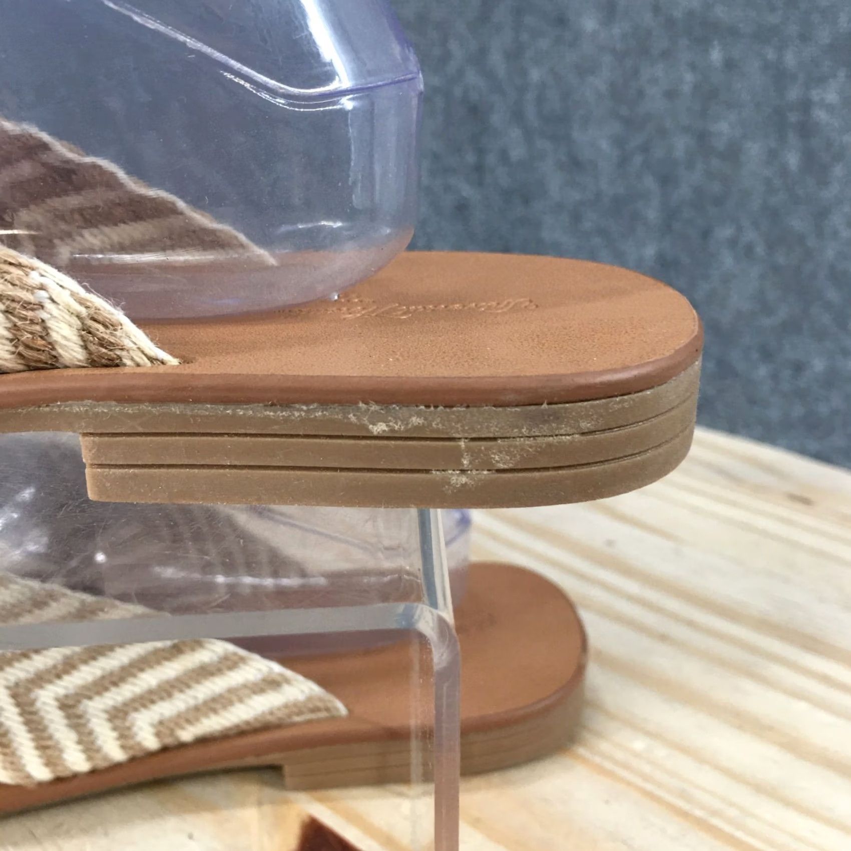Vintage Universal Thread Sandals Womens 9.5 Louise Chevron Knotted Slide Brown Striped Size US 10 / IT 40 - 4 Thumbnail