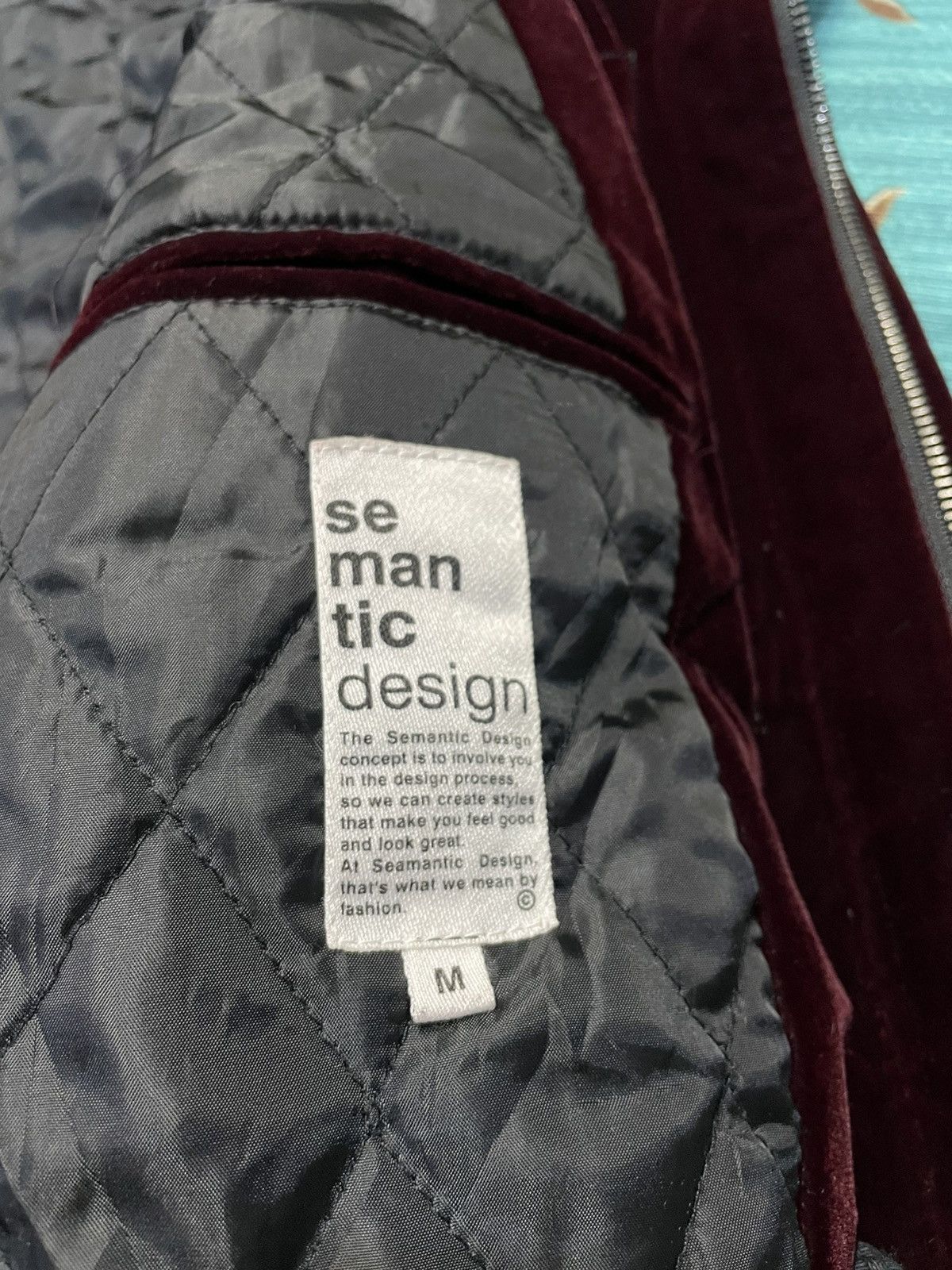 Japanese Brand Semantic Design Red Velour/Velvet Cargo Jacket Size US M / EU 48-50 / 2 - 10 Thumbnail