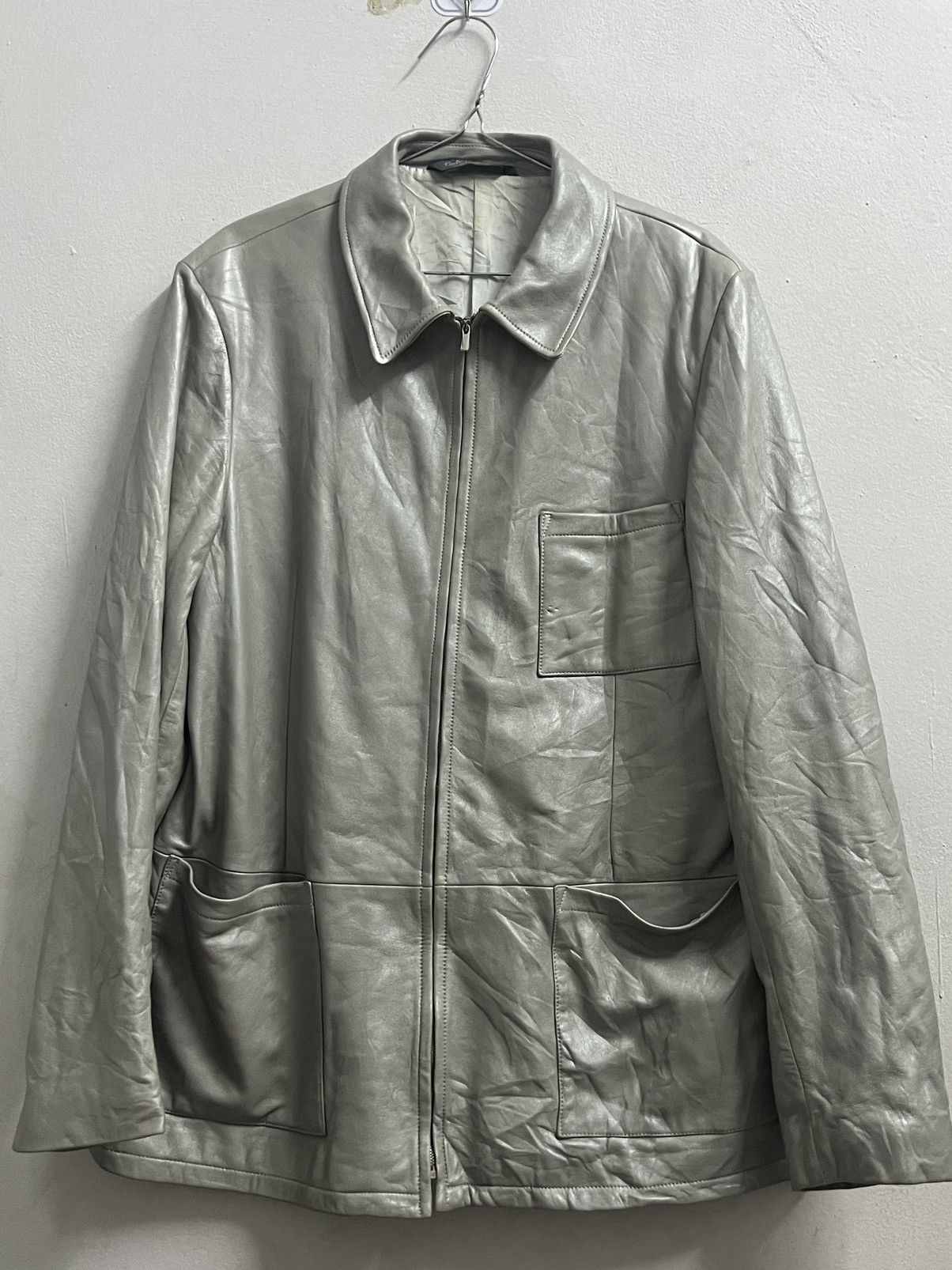 Other CARLO CARMOGNINI ZIPPER JACKET LEATHER GREY Size US L / EU 52-54 / 3 - 11 Thumbnail