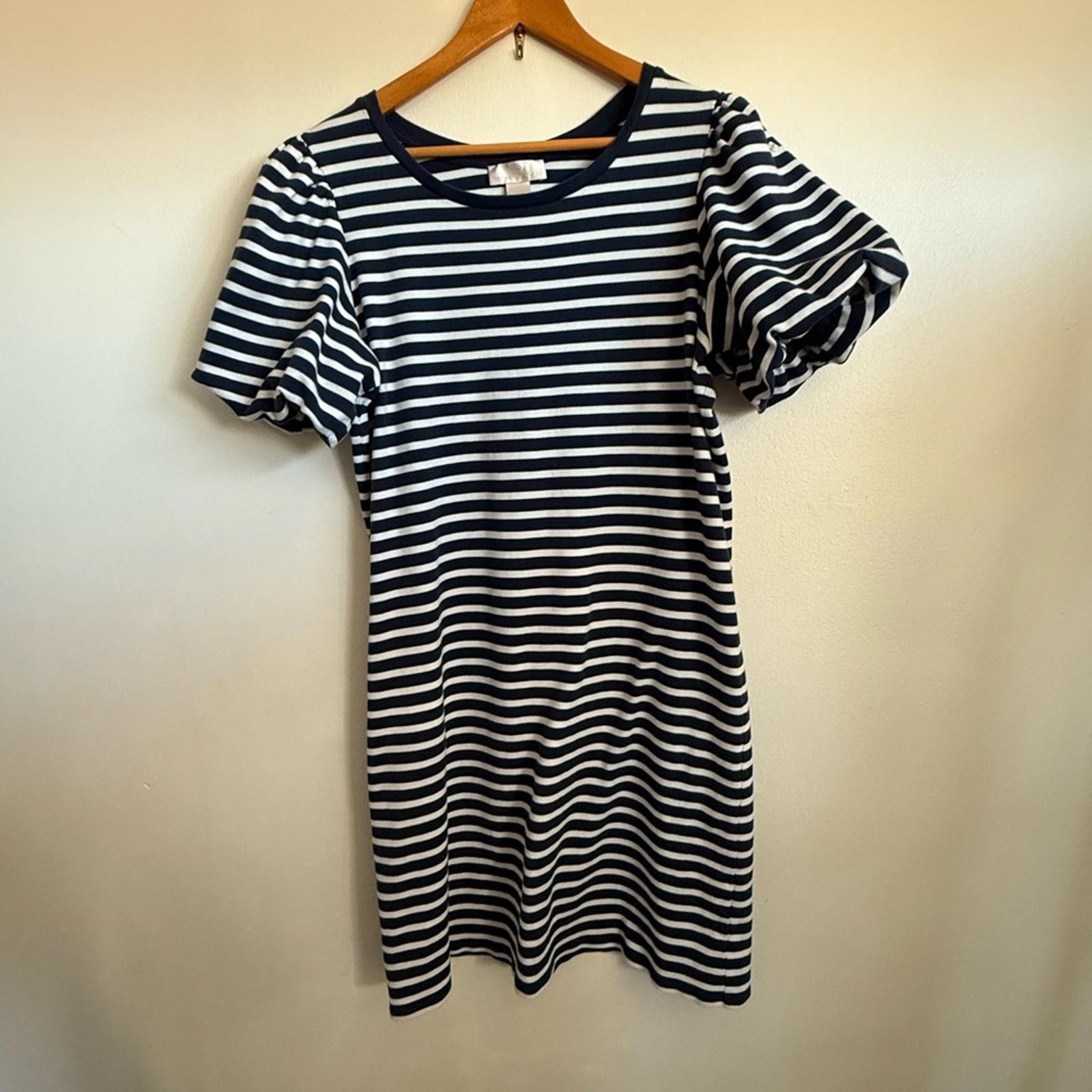 Other Rachel Parcell Stripe Bubble Sleeve Dress Size L Navy White Size L / US 10 / IT 46 - 2 Thumbnail