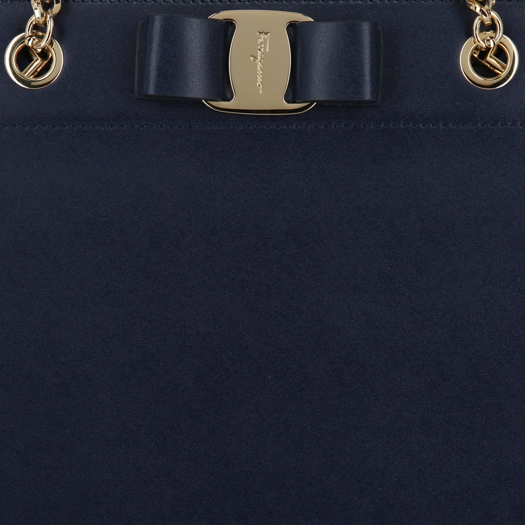 Salvatore Ferragamo o1s1rm1124 Size: OS / Vara Bow Leather Tote Bag in Blue Size ONE SIZE - 5 Thumbnail