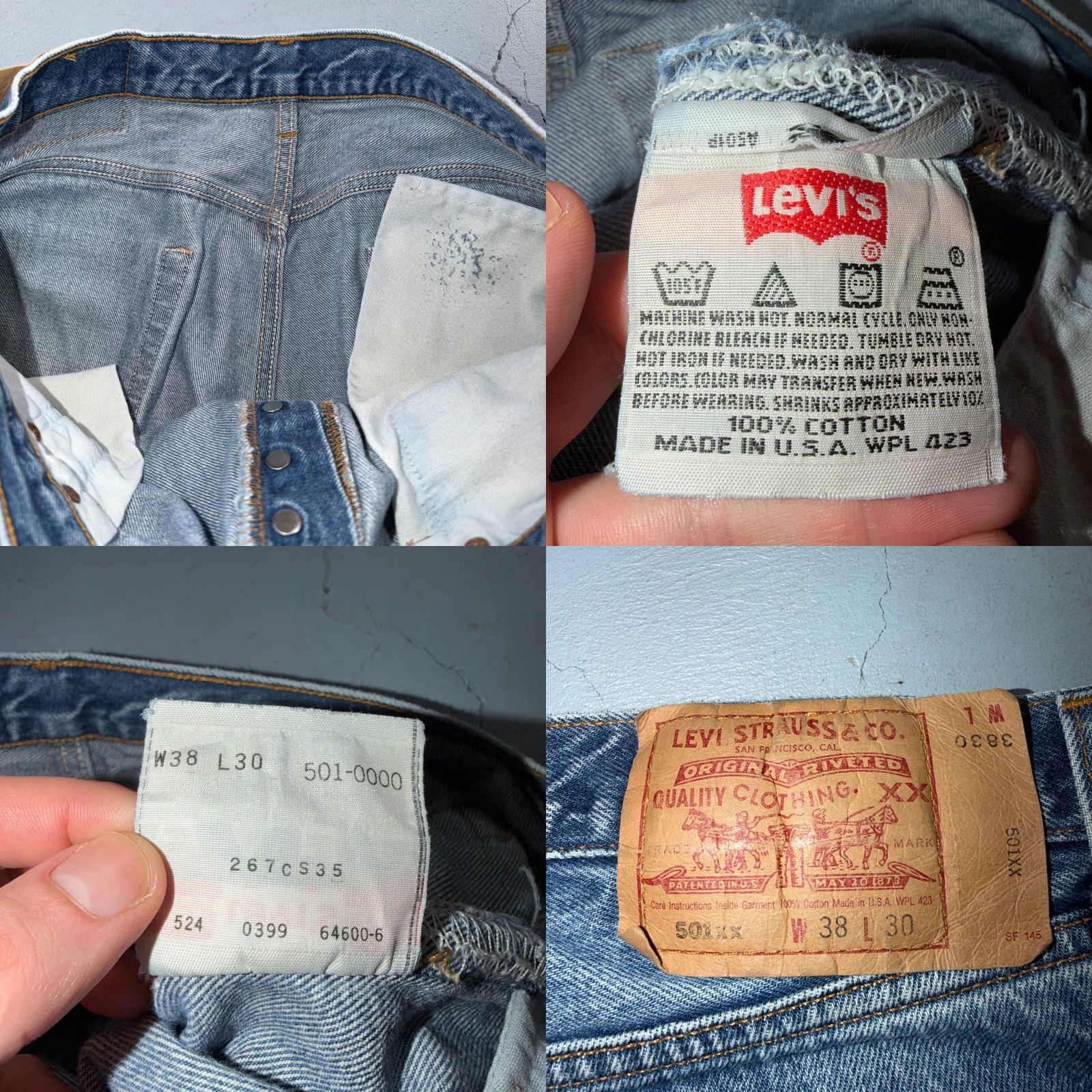 Levi's VINTAGE Levi's 501 Jeans Men 38 Regular Blue Light Wash 90s USA Straight 5-Pocket Denim Cotton Button Closure Size US 38 / EU 54 - 9 Thumbnail