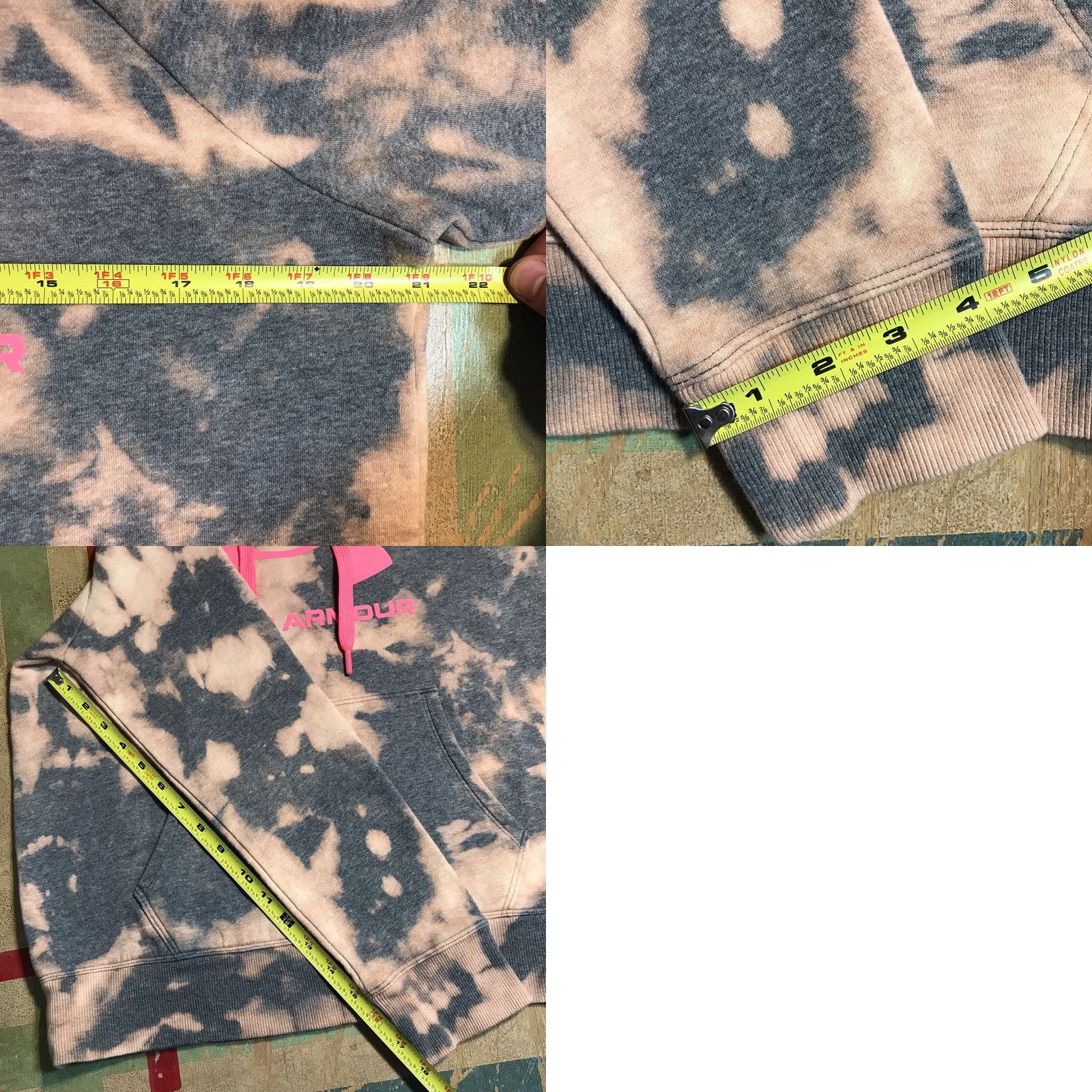 Under Armour Under Armour Womens Hoodie Pullover Tie Dye Acid Wash Gray Pink S Regular Tie Dye Logo Colorful Women’s Hoodie Size S / US 4 / IT 40 - 8 Thumbnail