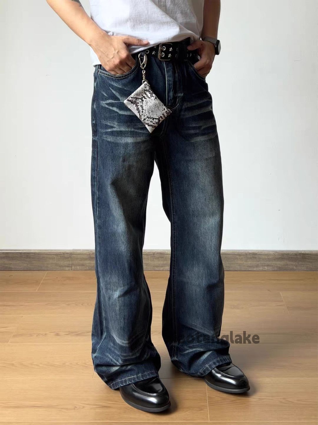 xz washed faded vintage distressed bootcut flared jeans