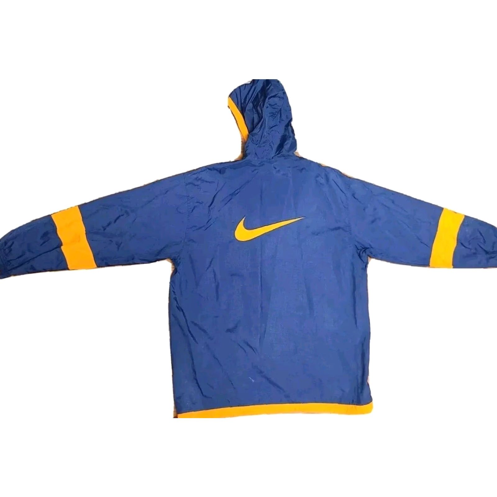 Nike NIKE Windbreaker Jacket Men's L Large Hooded Blue Orange Swoosh Full Zip Vintage Size US L / EU 52-54 / 3 - 2 Thumbnail