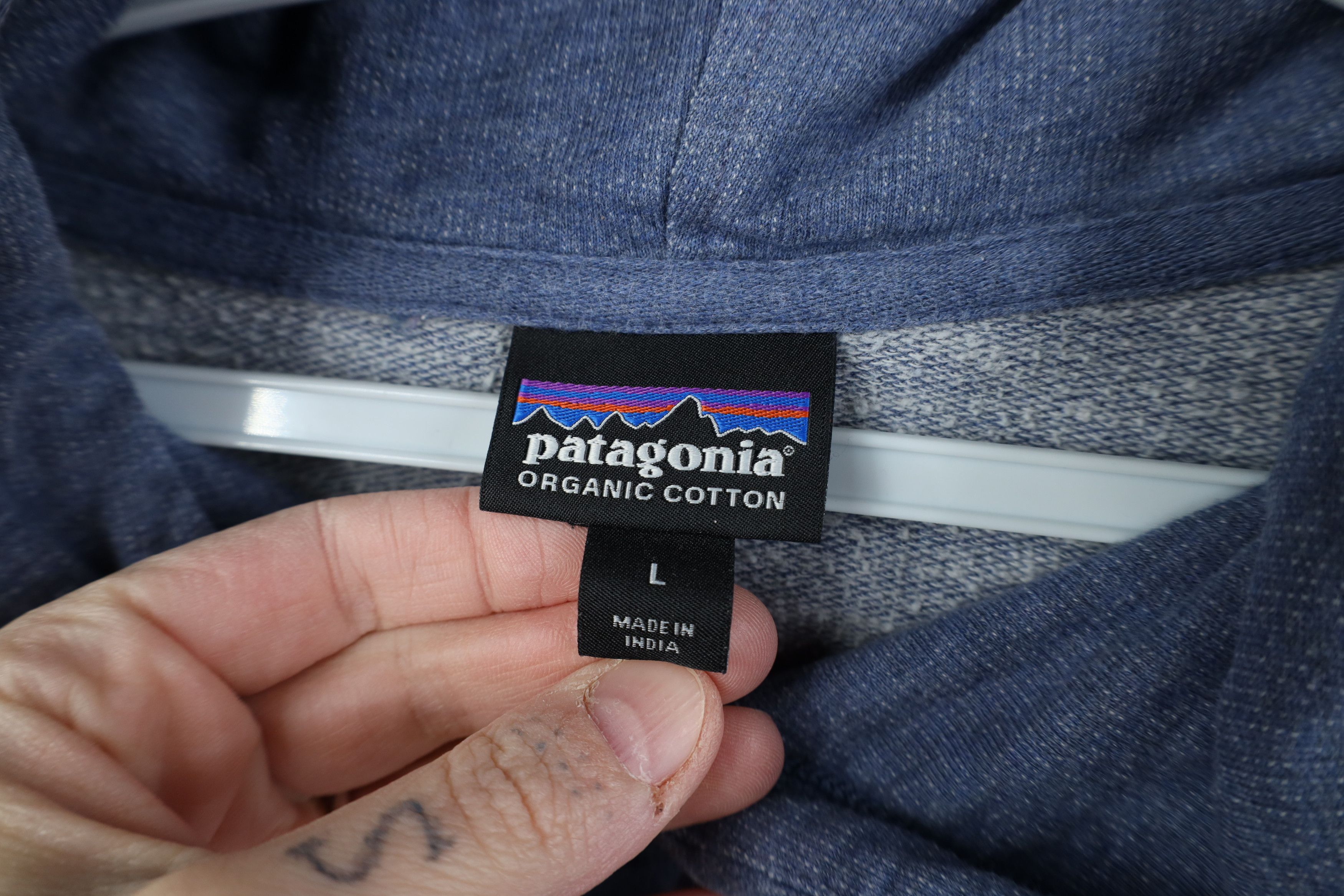 Patagonia Patagonia Cotton Retro Line Logo Hoodie Sweatshirt Blue Size US L / EU 52-54 / 3 - 5 Thumbnail