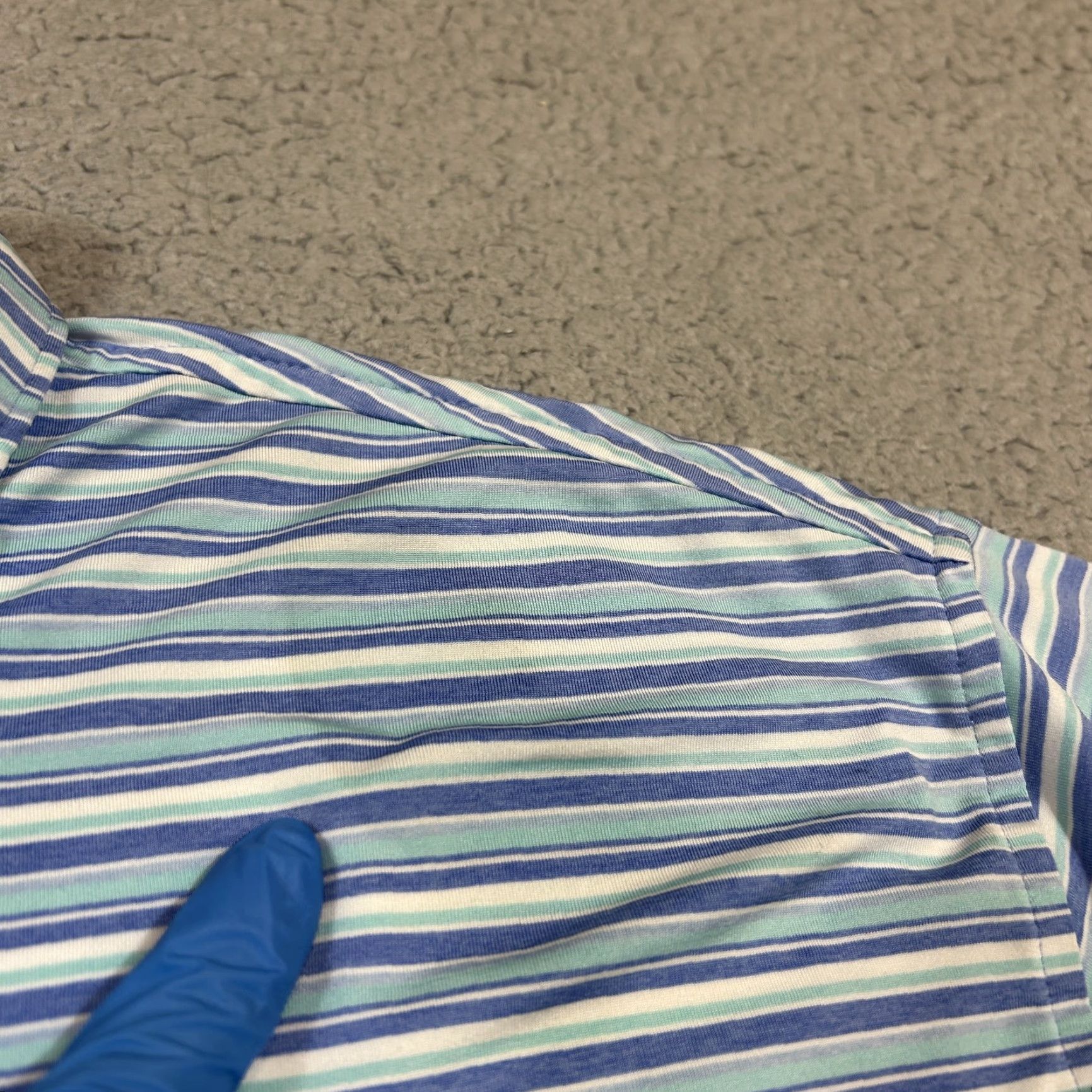 Peter Millar Peter Millar Summer Comfort Polo Shirt Men's XXL Blue Striped Golf Performance Shirt Size US XXL / EU 58 / 5 - 2 Thumbnail