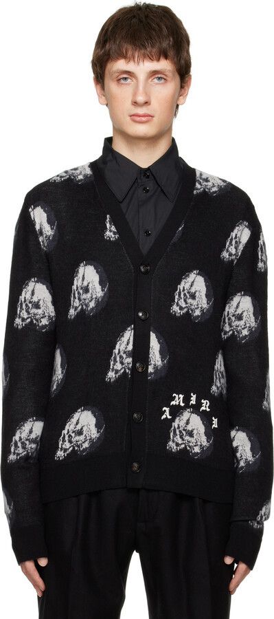 Amiri × Wes Lang o1w1db11224 Edition Skull Cardigan in Black/White Size US S / EU 44-46 / 1 - 2 Thumbnail