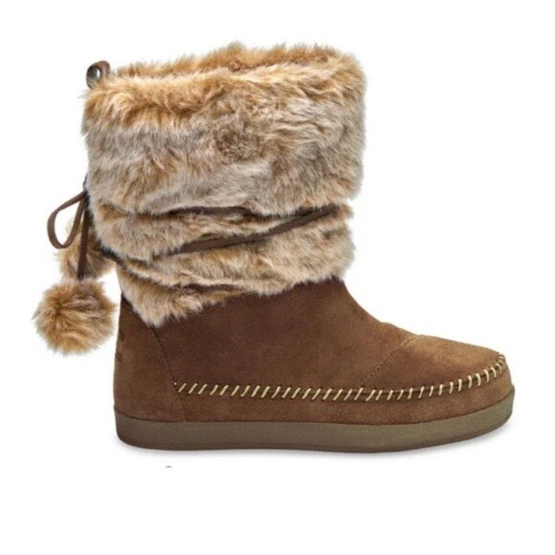 Toms NIB Toms Nepal Women's Rawhide Suede Boots Faux Hair Fur Size US 8.5 / IT 38.5 - 1 Thumbnail