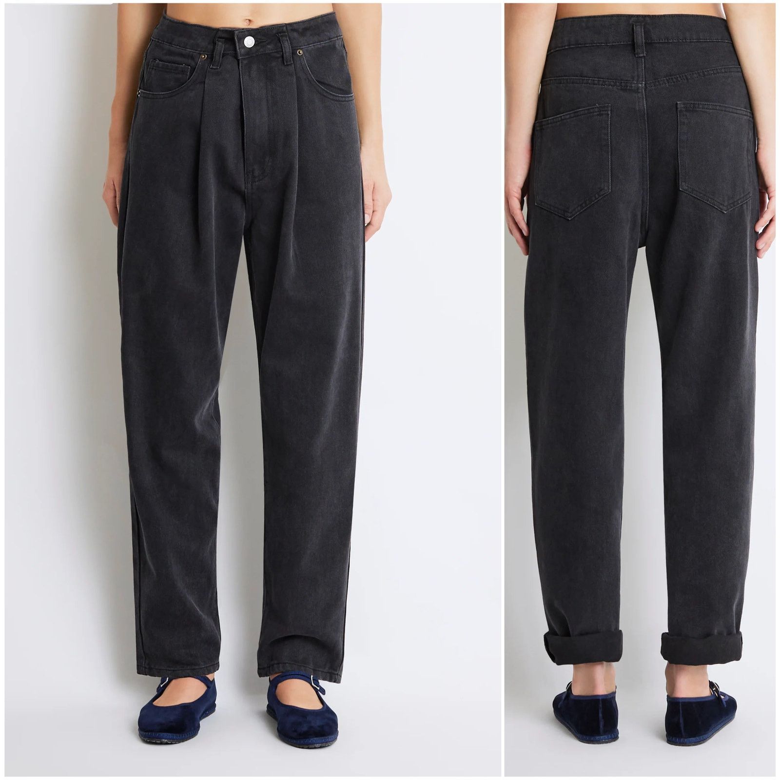 Other ROUCHA Dada Denim Pleated 5 pocket Jeans washed Black Size 40" / US 18 - 2 Thumbnail