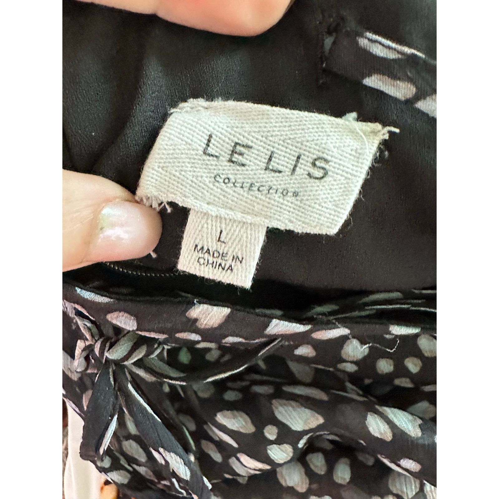 Anthropologie Le Lis black gray print ruffled romper size Large Size L / US 10 / IT 46 - 3 Thumbnail