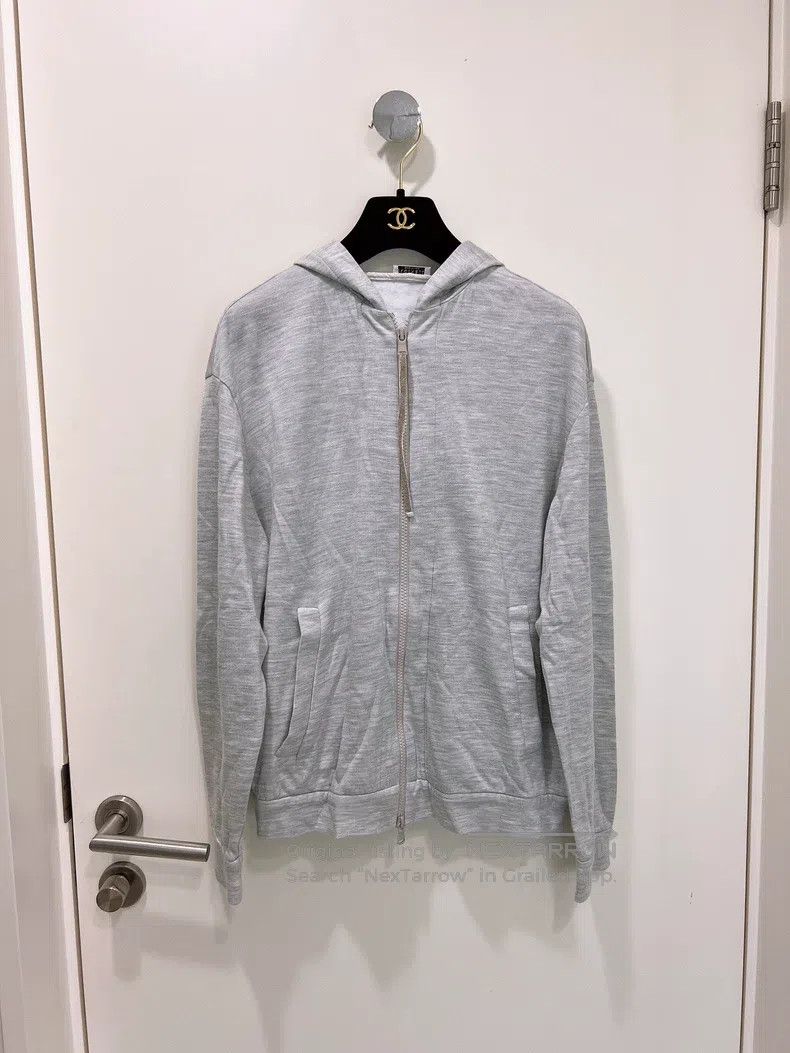 Brunello Cucinelli Brunello Cucinelli Grey Beaded Hooded Zip-Up Sweatshirt Ja Size S / US 4 / IT 40 - 1 Thumbnail