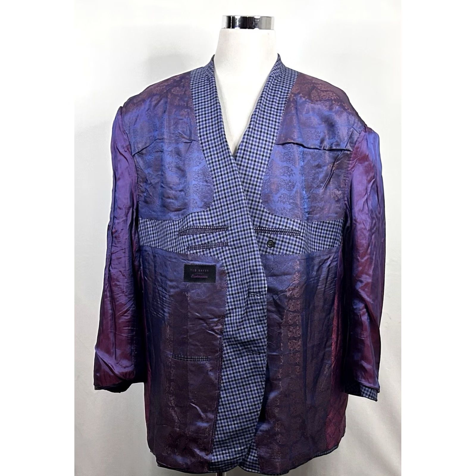Ted Baker Ted Baker London Sport Coat Blue Plaid Wool Two Button Vented 54L Size US XS / EU 42 / 0 - 7 Thumbnail