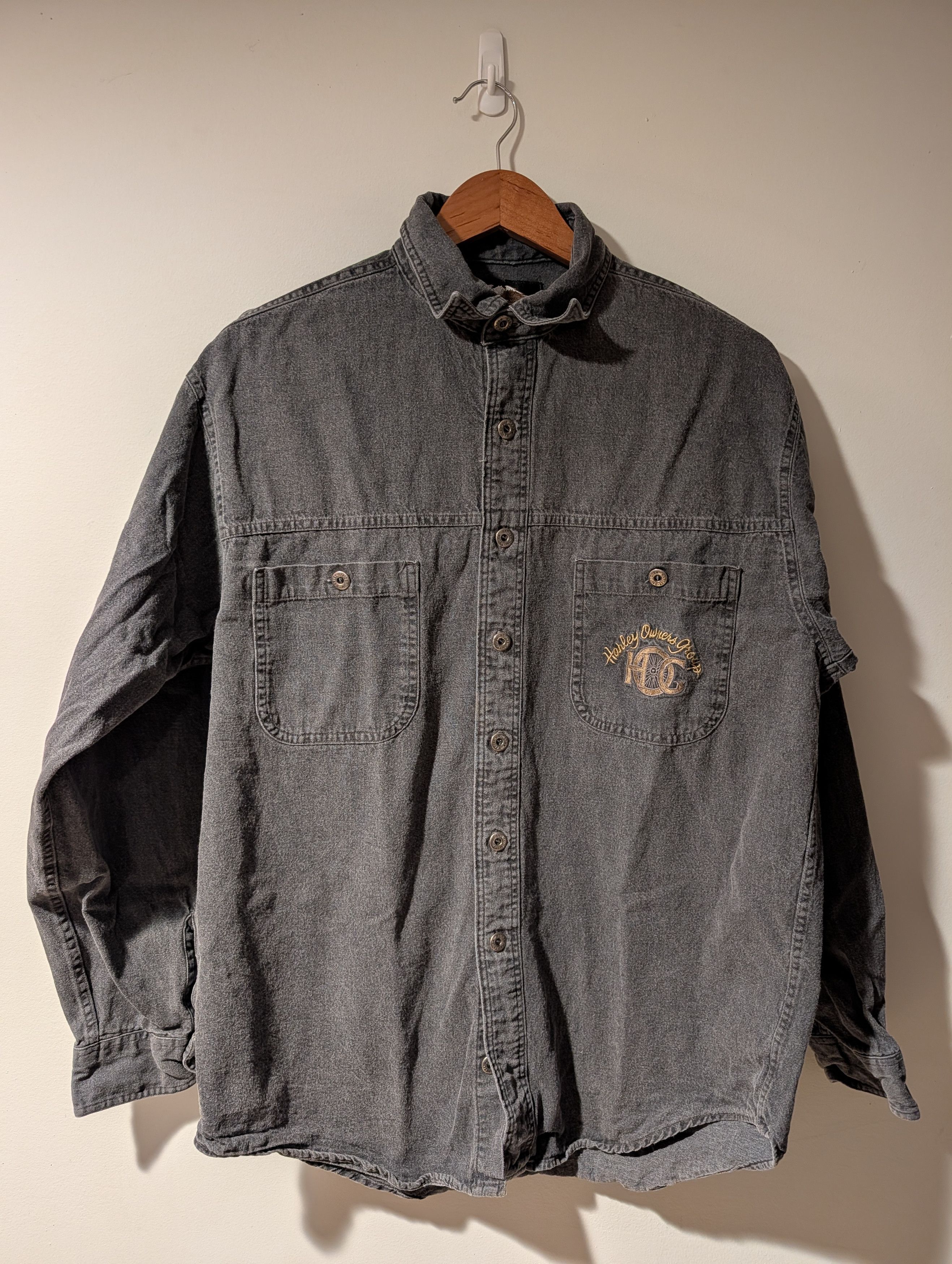 Harley Davidson Vintage 90s Harley Davidson Motorcycle Long Sleeve Shirt Size US M / EU 48-50 / 2 - 1 Thumbnail