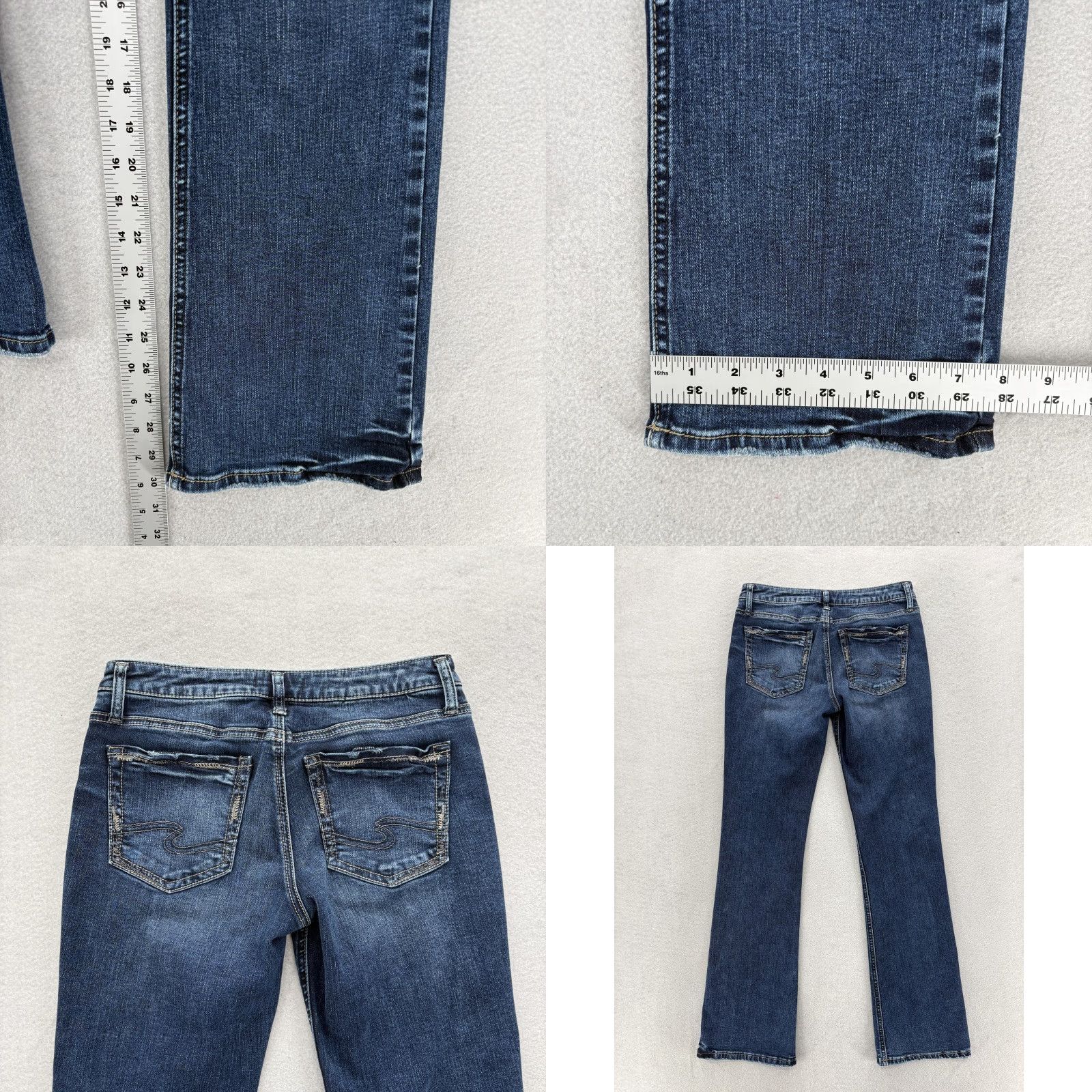 Silver Jeans Co. Silver Jeans Tuesday Slim Boot Womens 27x31 Blue Medium Wash Stretch Low Rise Jeans Size 27" / US 4 / IT 40 - 8 Thumbnail