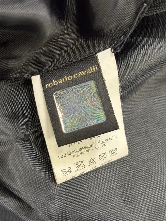 Roberto Cavalli 2000s Roberto Cavalli Black Wool Embroidered Blazer Jacket Size M / US 6-8 / IT 42-44 - 11 Thumbnail