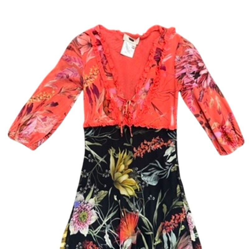FUZZI FUZZI Floral Patchwork Midi Dress in Multi, Size XS Size XS / US 0-2 / IT 36-38 - 6 Thumbnail