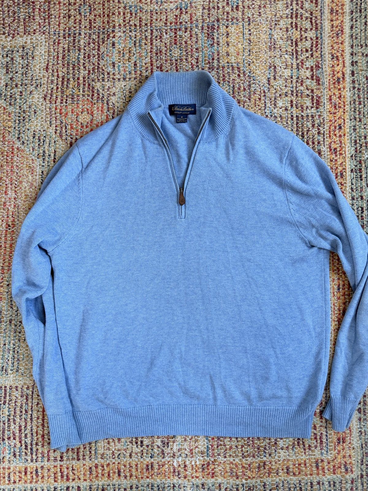Brooks Brothers Brooks Brothers Supima Cotton Quarter-Zip Sweater Size US M / EU 48-50 / 2 - 1 Thumbnail
