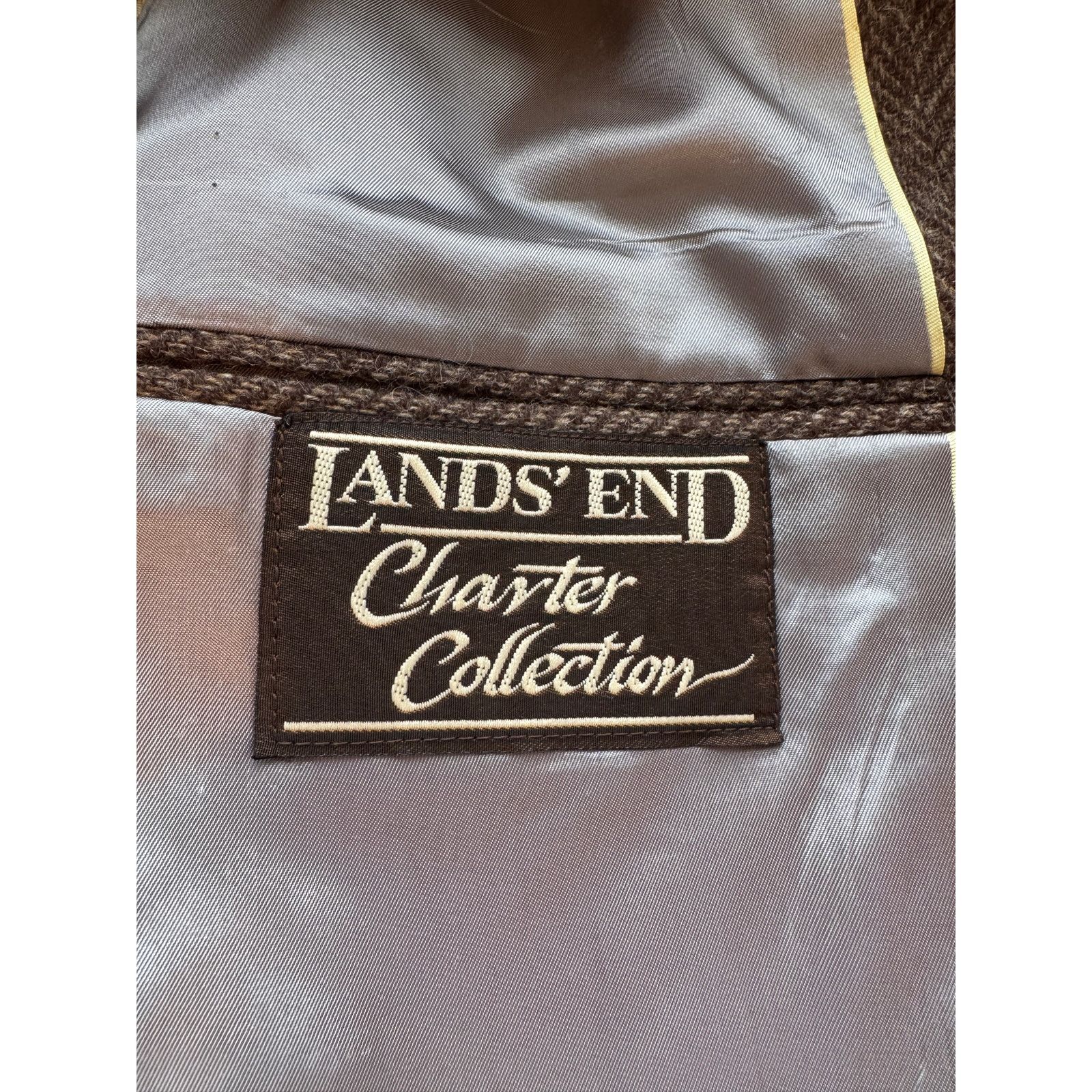Lands' End Vintage Lands' End Wool Herringbone Tweed Blazer 44L Size 44L - 8 Thumbnail