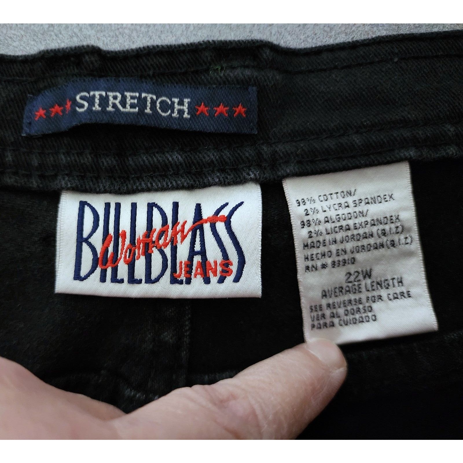 Bill Blass BillBlase Womans Black Jeans Size 22W Size 42" / US 20 - 5 Thumbnail