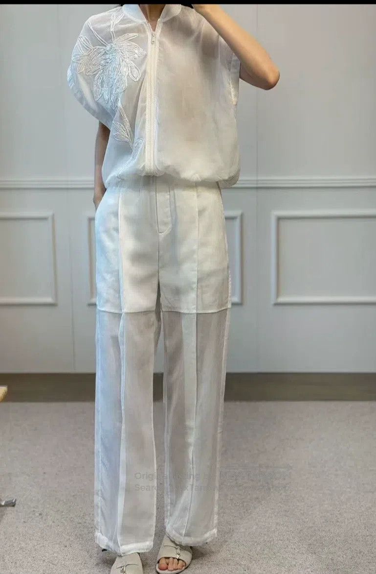 Brunello Cucinelli Brunello Cucinelli Suit Jacket Linen Beige Beaded Luxury E Size XS / US 0-2 / IT 36-38 - 2 Thumbnail