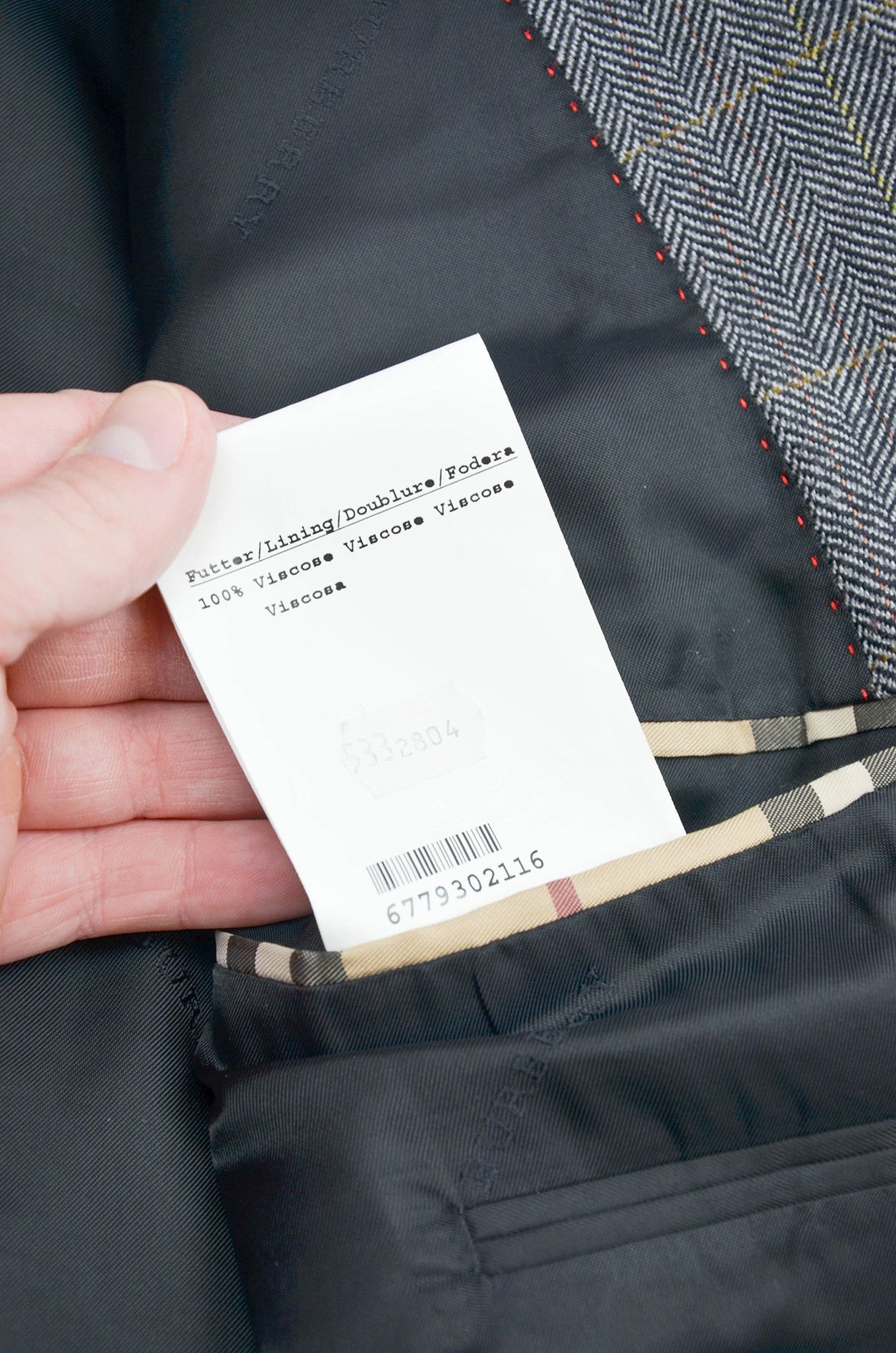 Burberry Burberry London Wool Herringbone Blazer Grey - Size 54 Size 44R - 11 Thumbnail