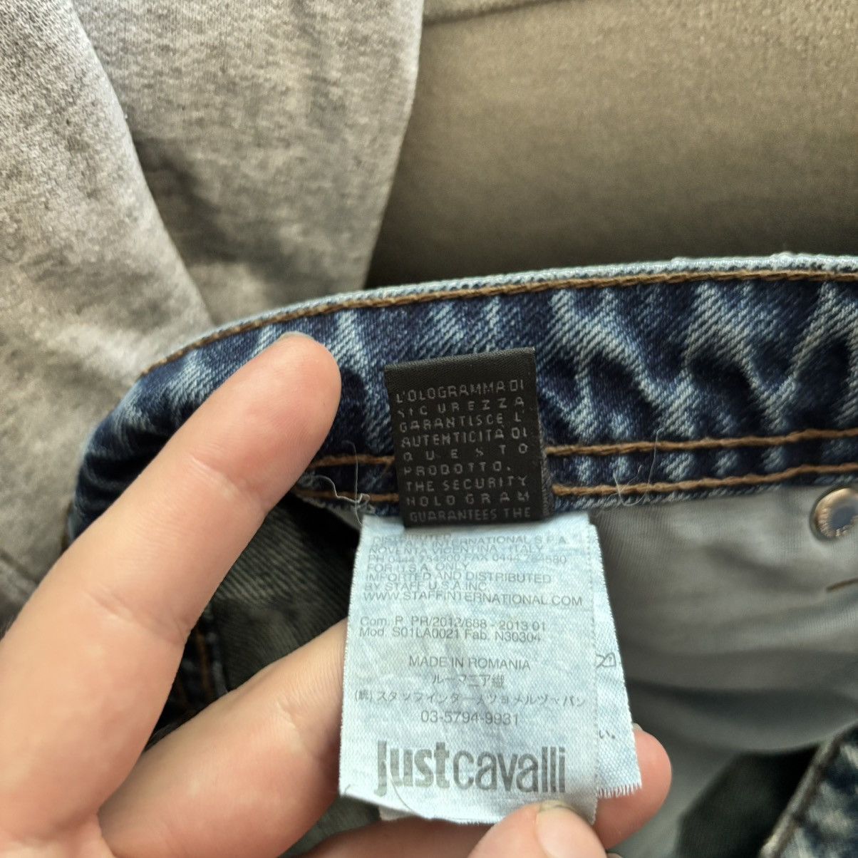 Just Cavalli Vintage Distressed Shadow Wash Just Cavalli Straight Jeans Size US 32 / EU 48 - 10 Thumbnail