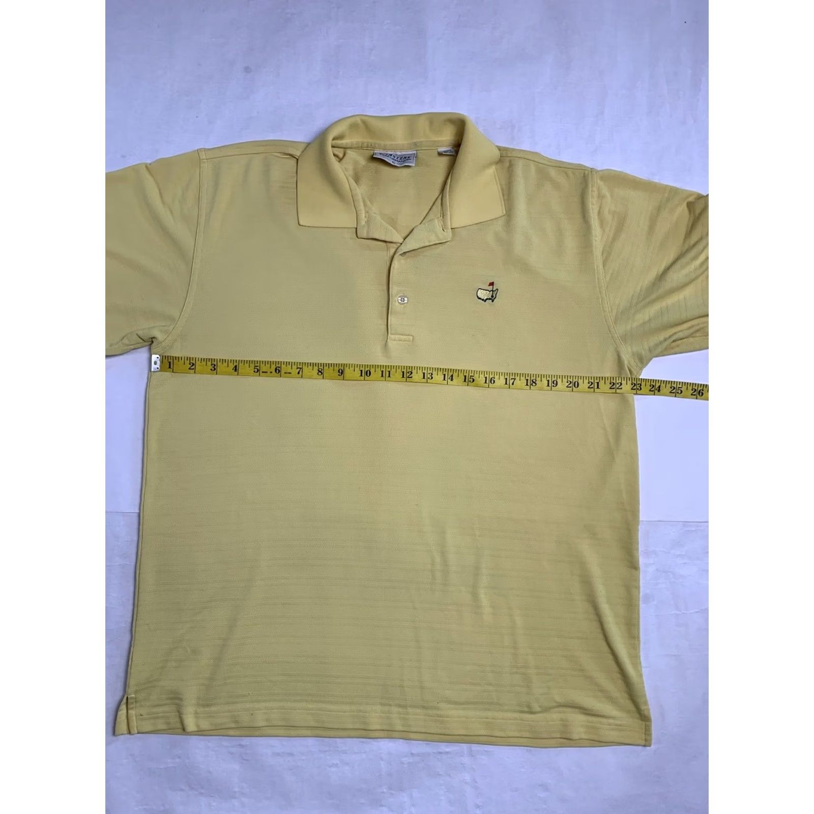 Vintage VINTAGE Masters Performance Shirt Mens L Yellow Textured Polo Golf Shirt Size US L / EU 52-54 / 3 - 7 Thumbnail