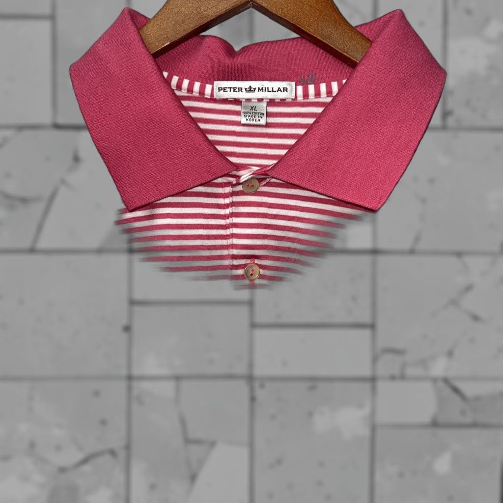 Peter Millar Peter Millar Polo Shirt Striped Pink Mens XL Size US XL / EU 56 / 4 - 1 Thumbnail