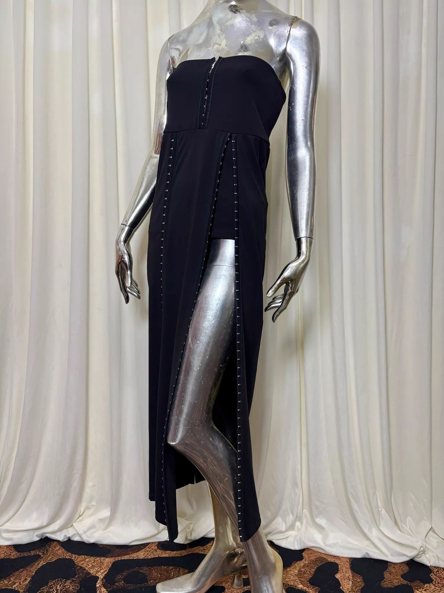 Other Karla Laidlaw women's NWT black corset-style paneled skirt Size 27" / US 4 / IT 40 - 6 Thumbnail