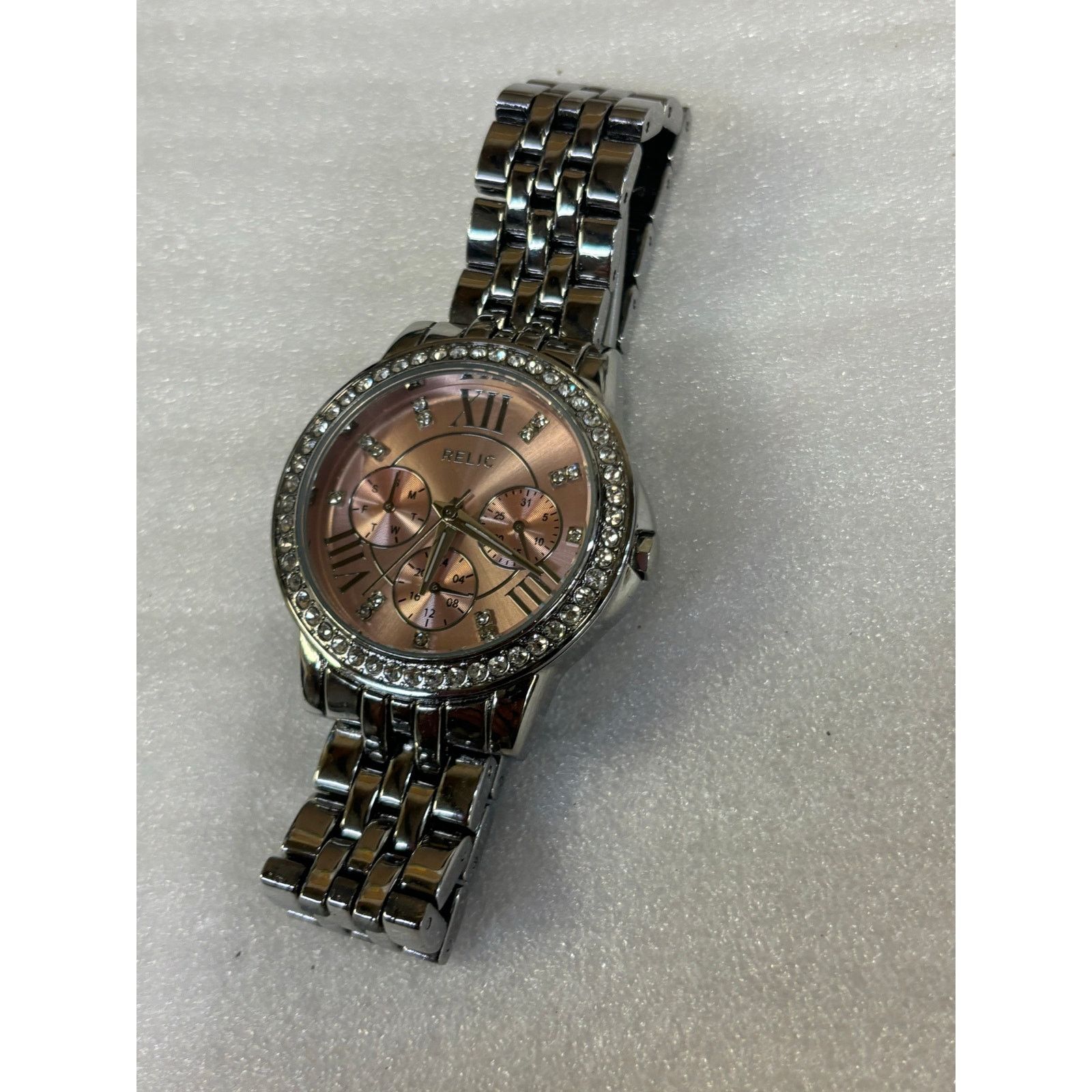 Relic Relic Silver Tone Pink Dial Womens Watch! New Battery. Size ONE SIZE - 8 Thumbnail
