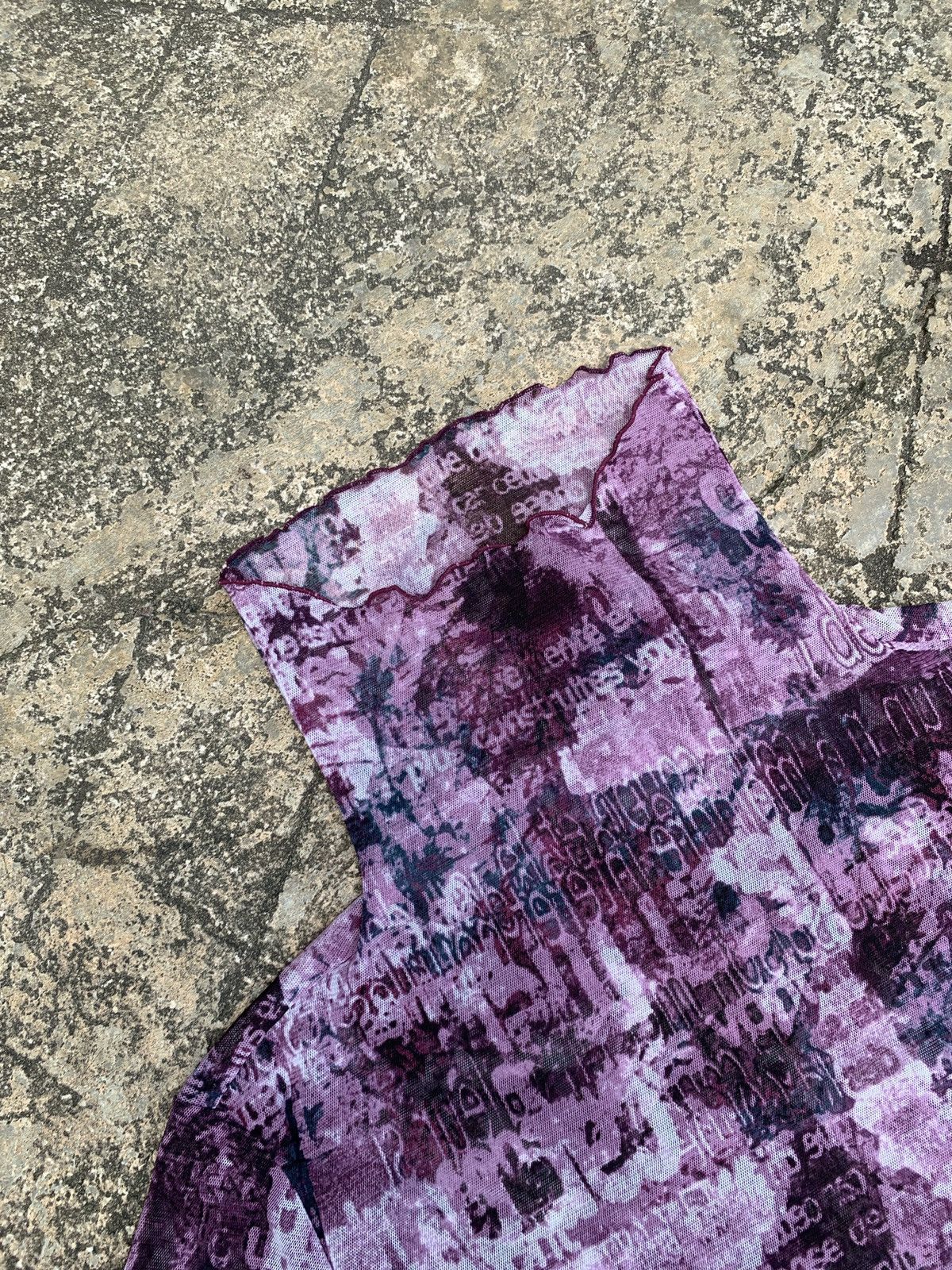 If Six Was Nine × Japanese Brand × Le Grande Bleu (L.G.B.) y2k Echo Sports Pink Purple Poem Words Longsleeve Mesh Top Size M / US 6-8 / IT 42-44 - 6 Thumbnail