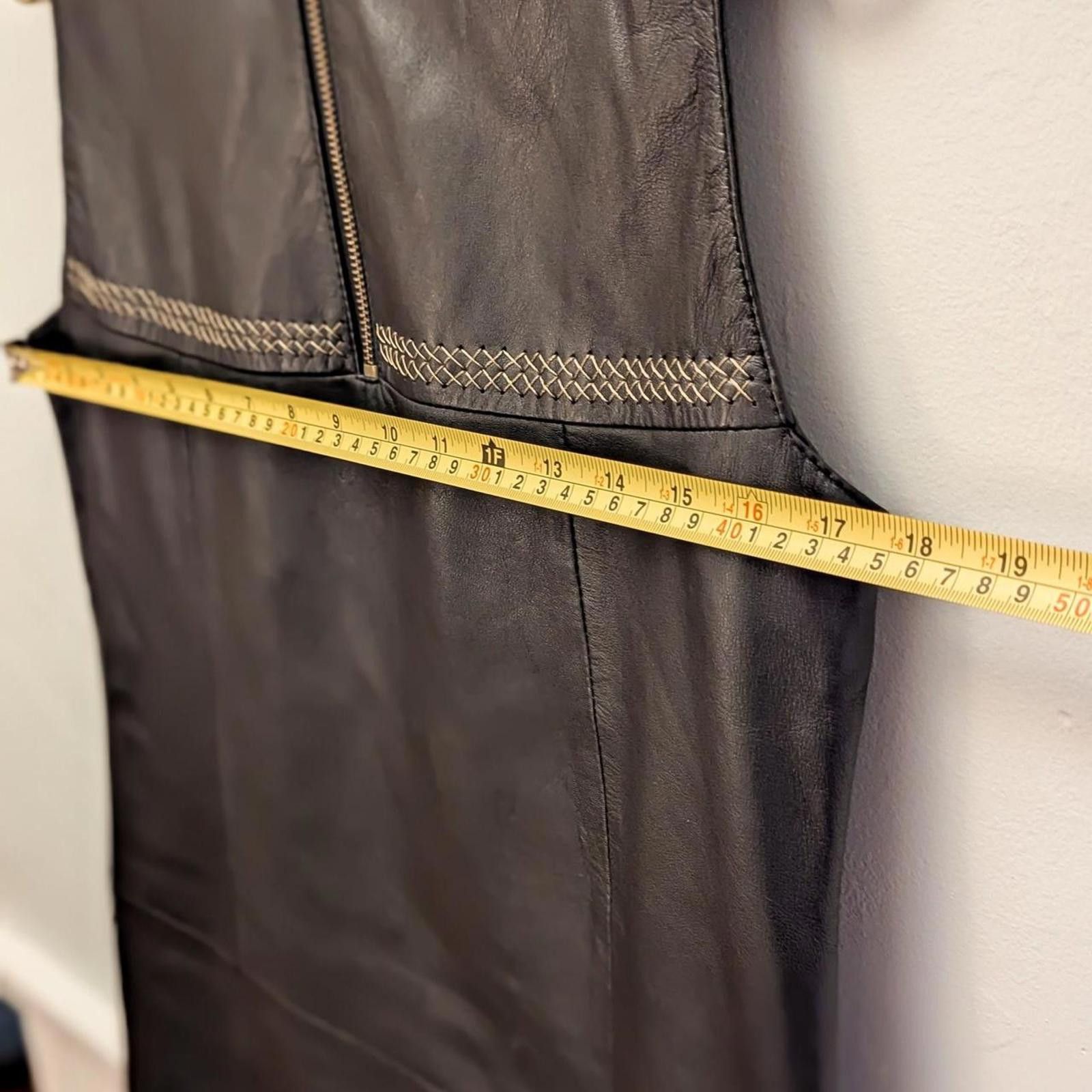 Other Vintage Sinéquanone Black Leather Dress Size L / US 10 / IT 46 - 7 Thumbnail