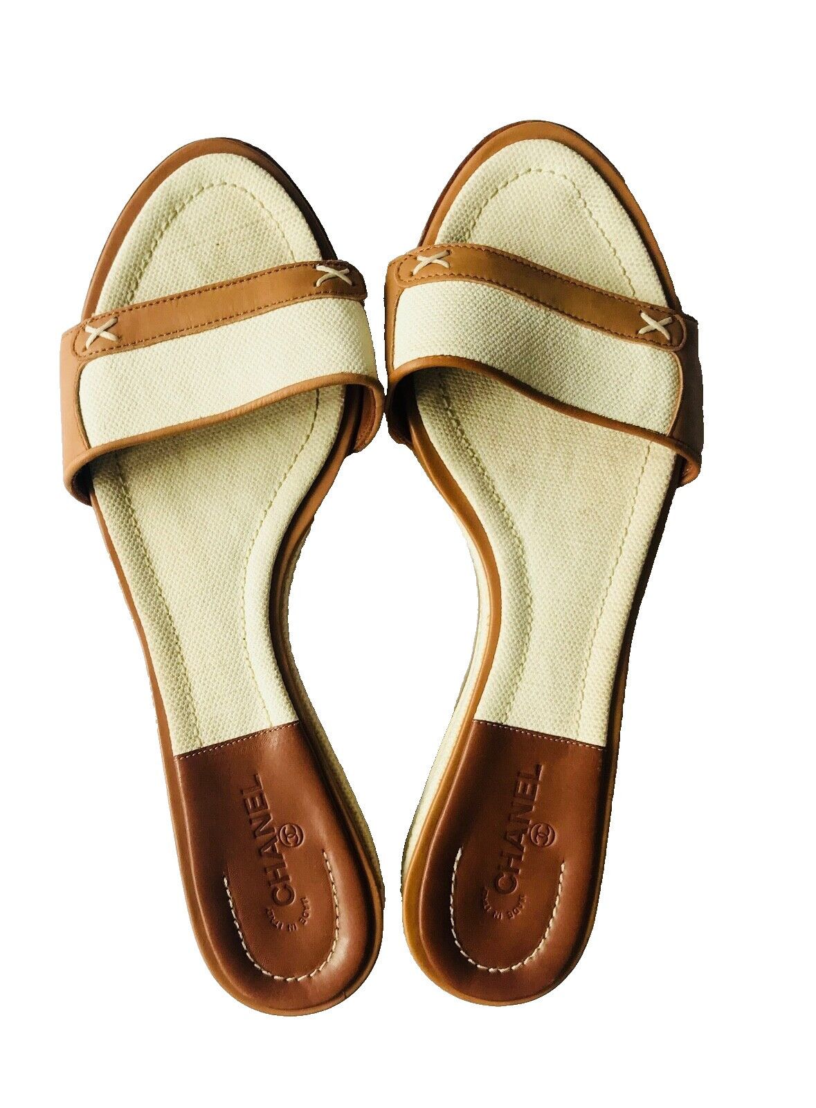 Chanel 2007C Canvas and Leather Vintage Mules Size US 7 / IT 37 - 7 Thumbnail
