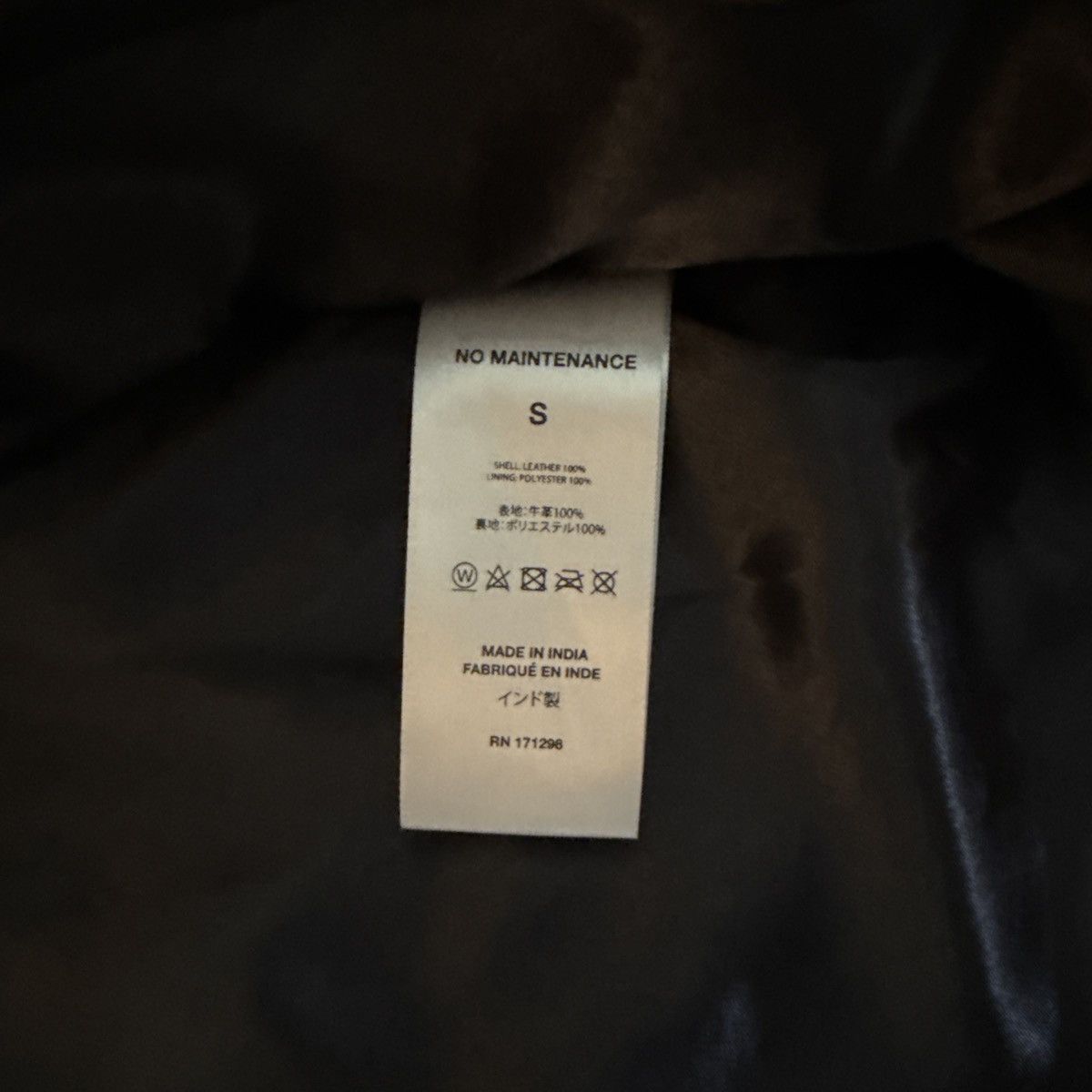 No Maintenance No Maintenance Black Lambskin Mechanic Jacket Size US S / EU 44-46 / 1 - 2 Thumbnail