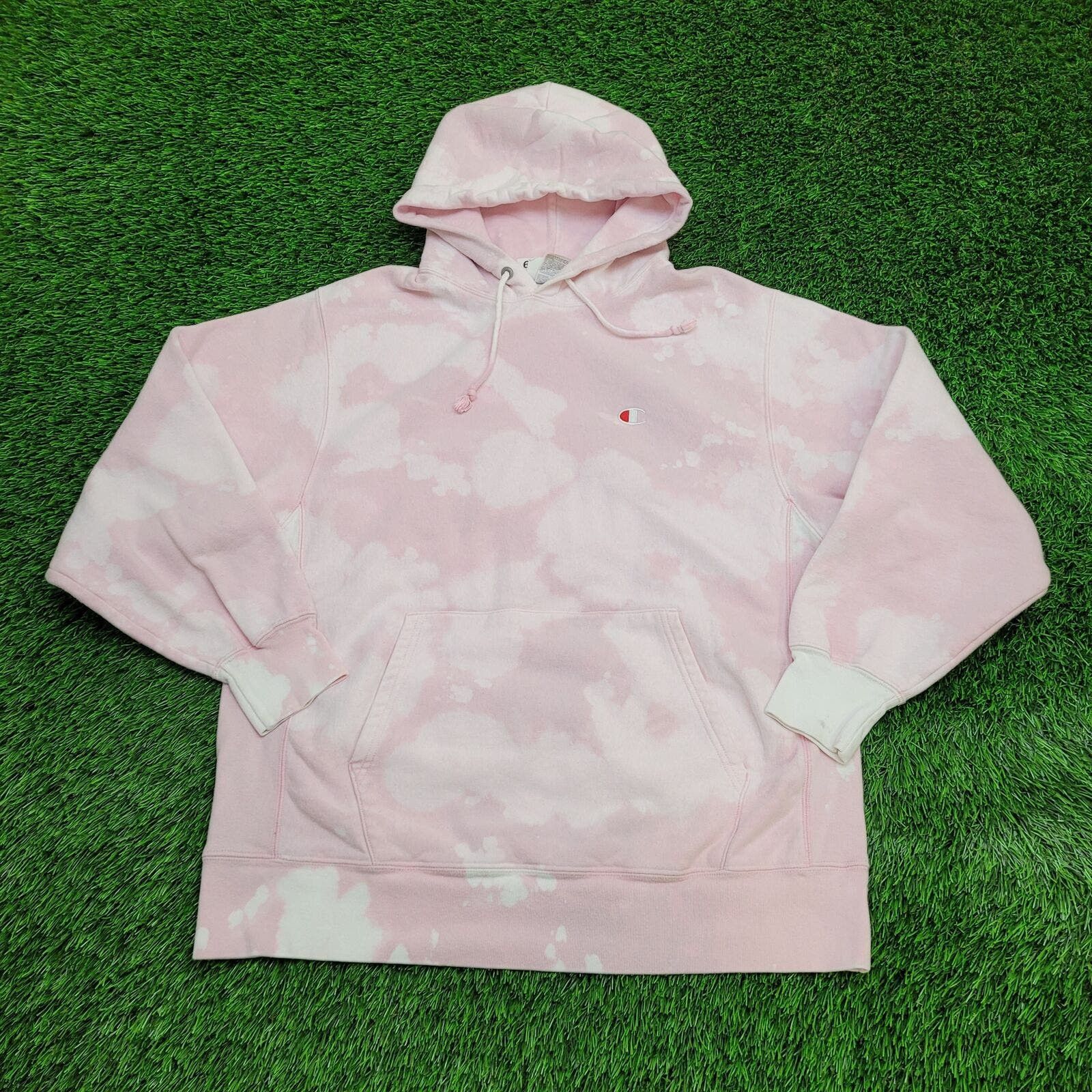 image of Vintage 90's Champion Reverse-Weave Bleached Hoodie L 24X28 in Pink, Men's (Size Large)