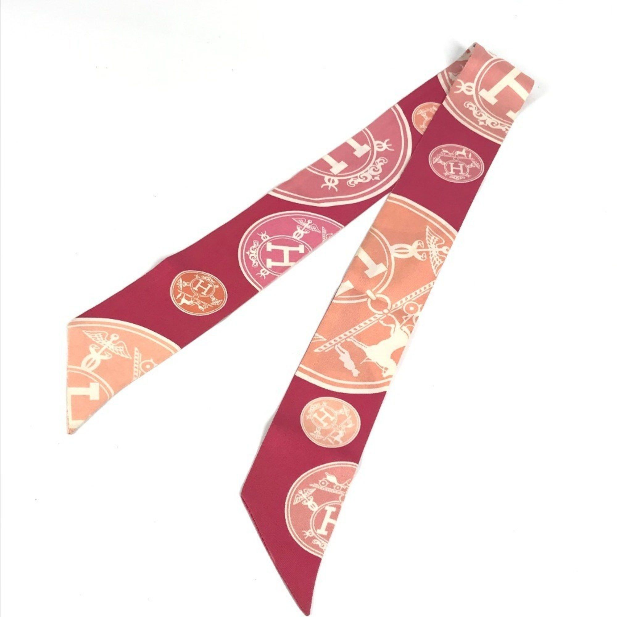 HERMES Twilly Silk Scarf for Women Pink