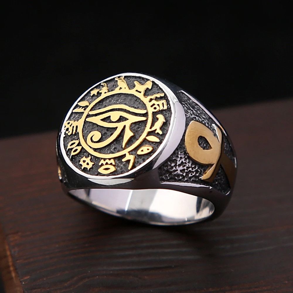 Vintage Vintage Egyptian Eye of Horus Ring Size ONE SIZE - 3 Thumbnail