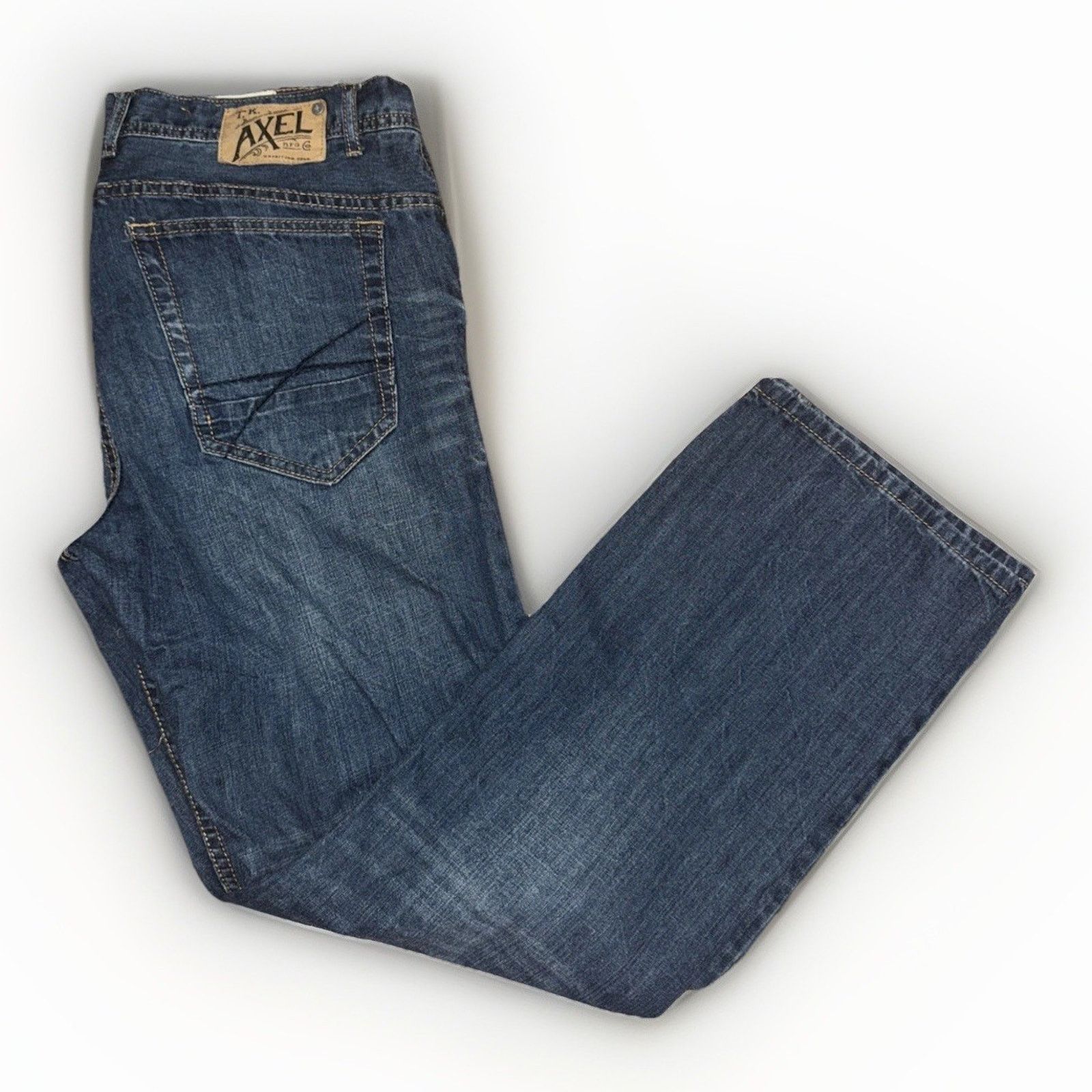 Vintage TK Axel Griswold Slim Straight Denim Jeans Blue 36x32 Size US 36 / EU 52 - 1 Thumbnail
