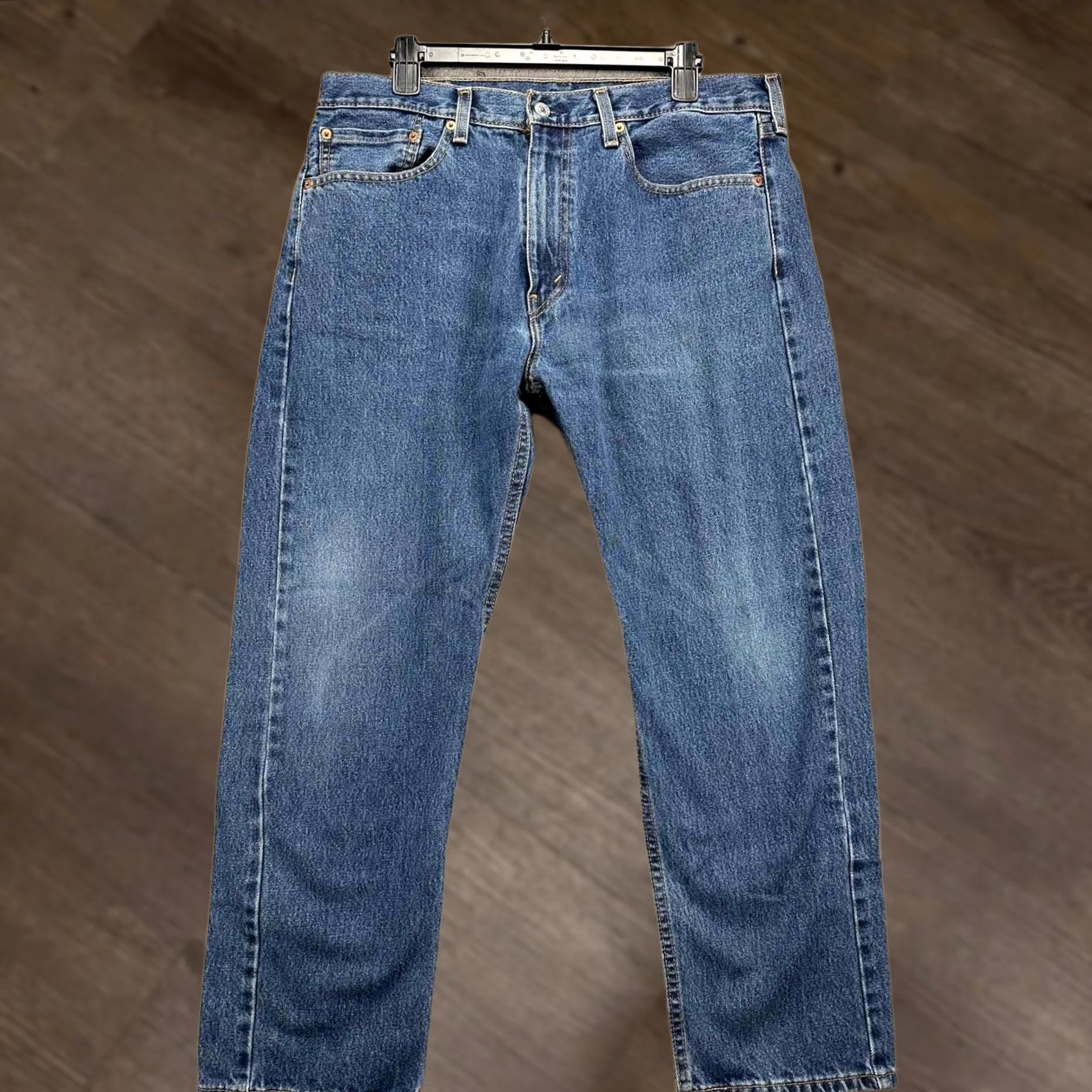 Levi's Levi's 505 Jeans Mens 36X29 Blue Distressed Regular Fit Straight Denim Jeans Regular Mens Blue 505 Straight Jeans Denim Light Distressed Size US 36 / EU 52 - 1 Thumbnail
