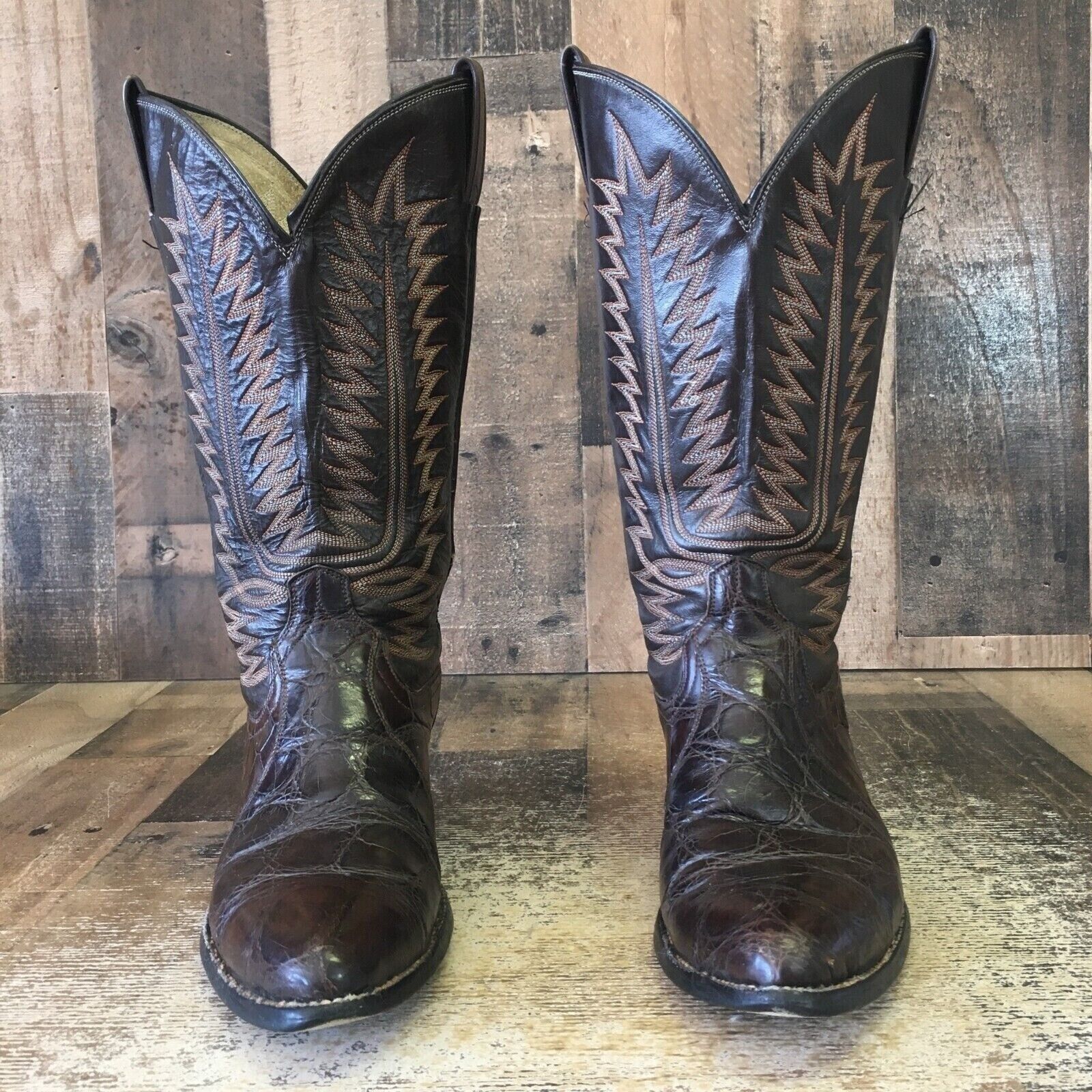 Vintage Cowtown Vintage Alligator Brown Cowboy Boots Mens 7.5 D Size US 7.5 / EU 40-41 - 7 Thumbnail