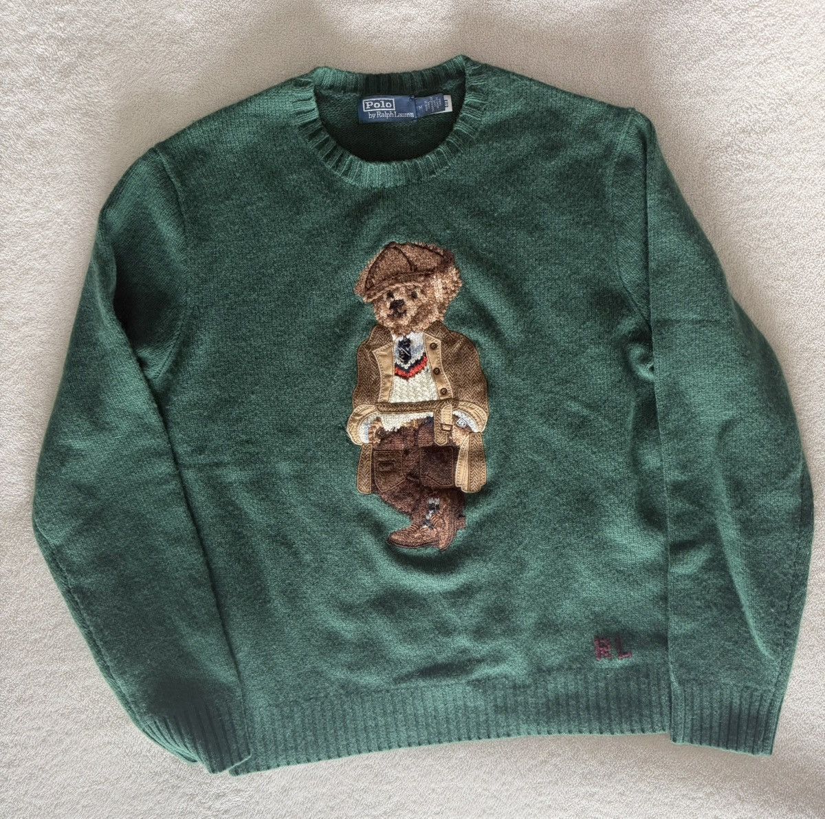 Polo Ralph Lauren Polo Bear Sweater in Wool/Cashmere Green Medium Size US M / EU 48-50 / 2 - 3 Thumbnail