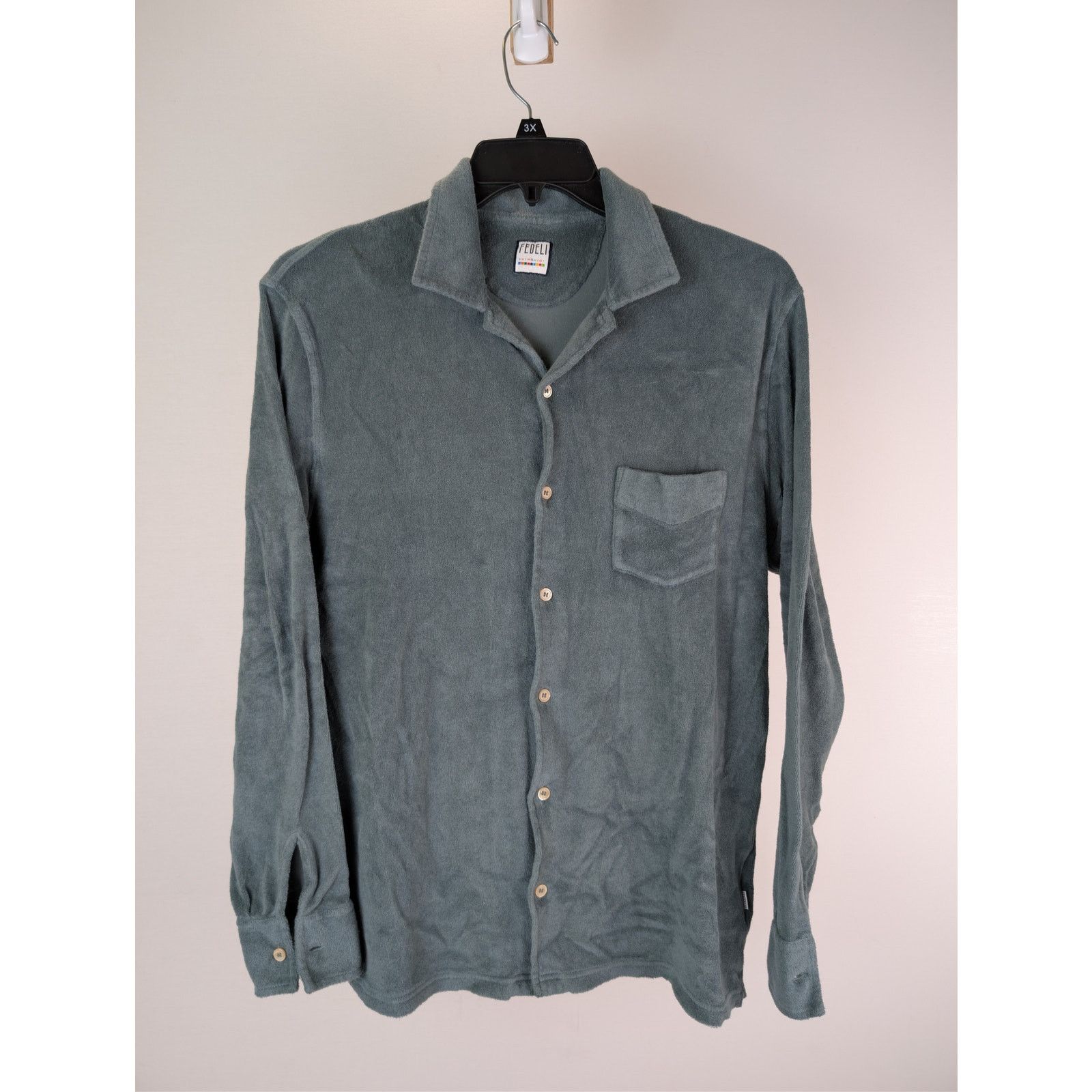 Fedeli o1rshd1 CC20 Front Pocket Suede Shirt in Green Size US M / EU 48-50 / 2 - 8 Thumbnail