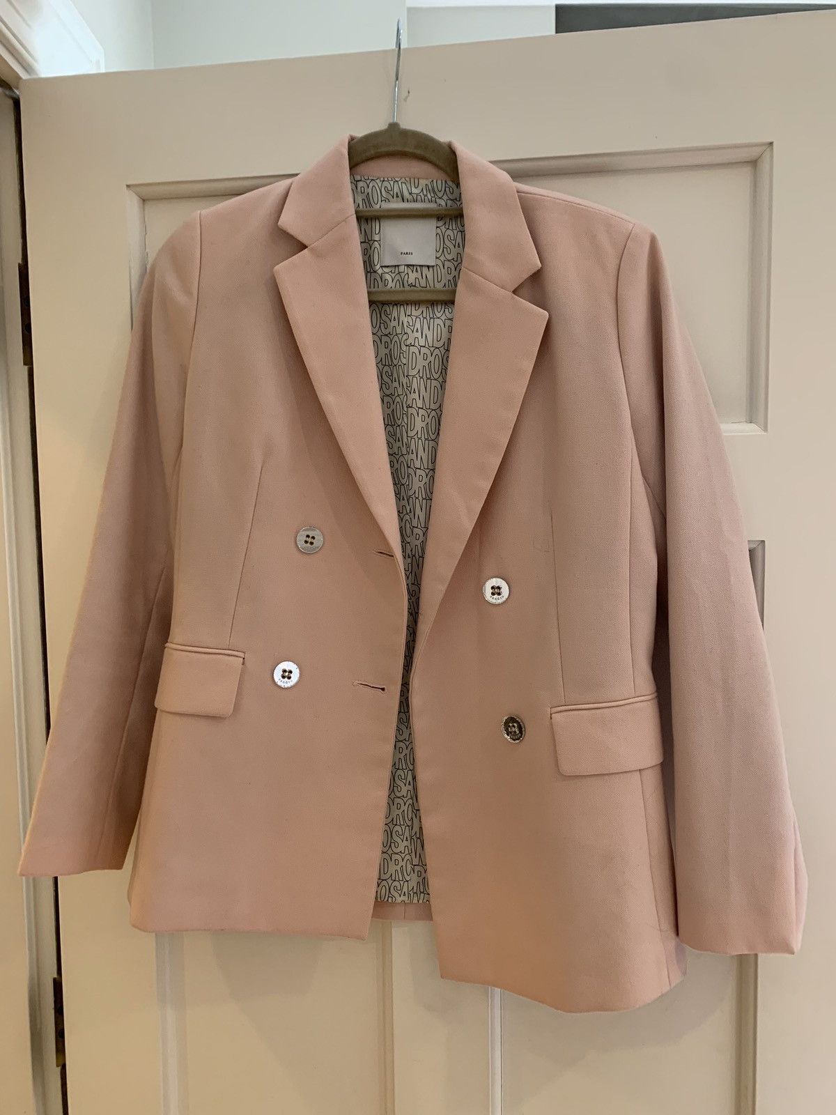 image of Sandro Rose Blazer For Women in Pink (Size Small)