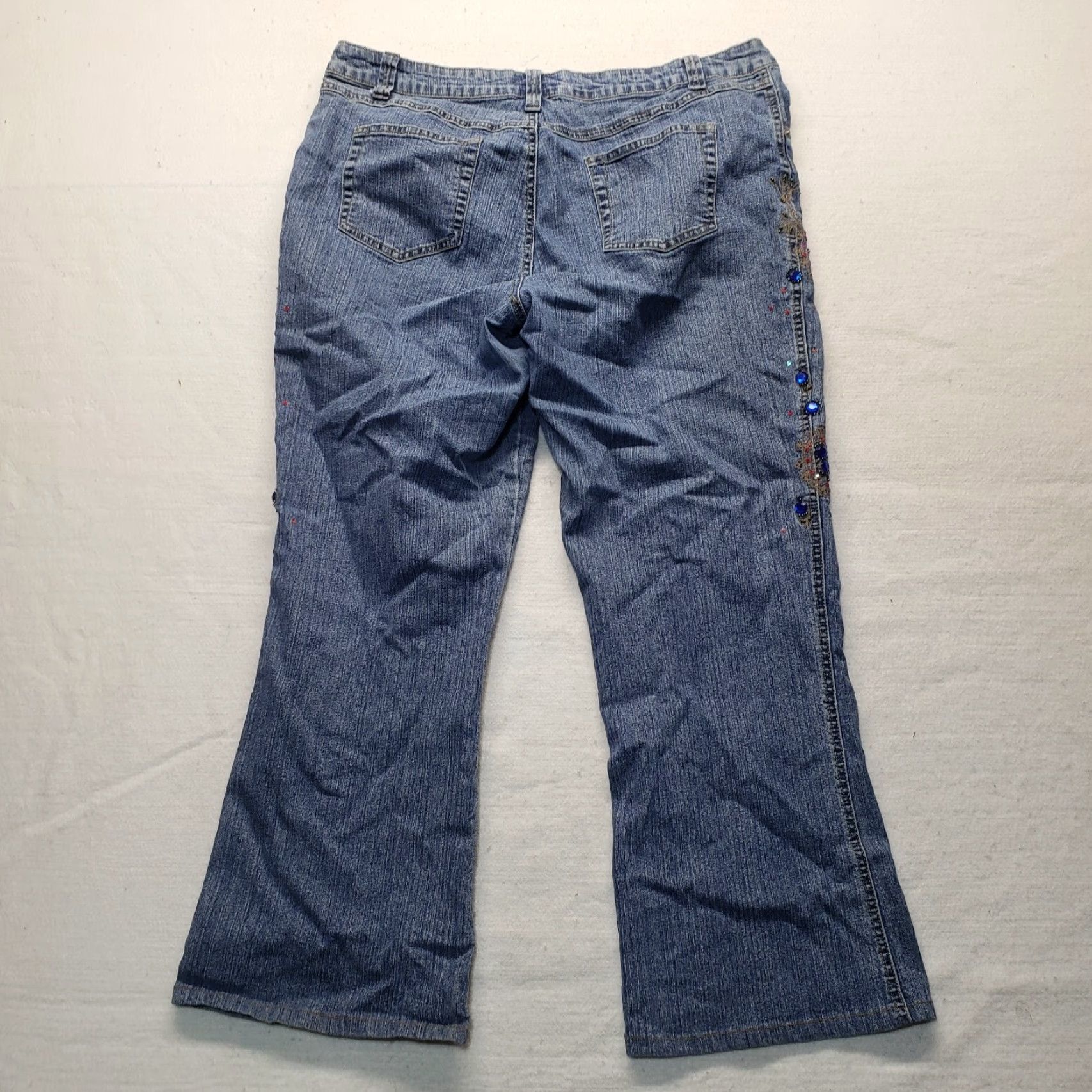 Denime metrostyle Jeans Stretch Blue Denim Pants Bling Ramie Cotton Adult Women's 14 Size 36" / US 14 / IT 50 - 8 Thumbnail