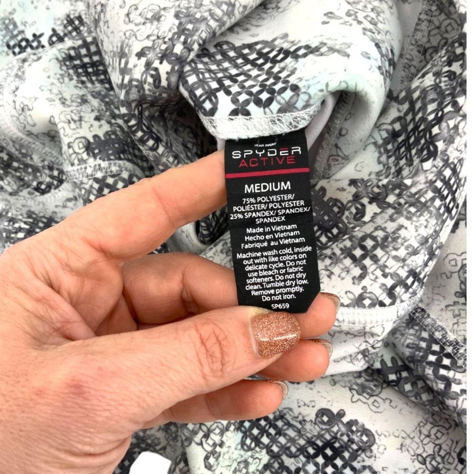 Spyder Spyder Movement White Gray Crop Leggings Size Medium Size 30" / US 8 / IT 44 - 4 Thumbnail
