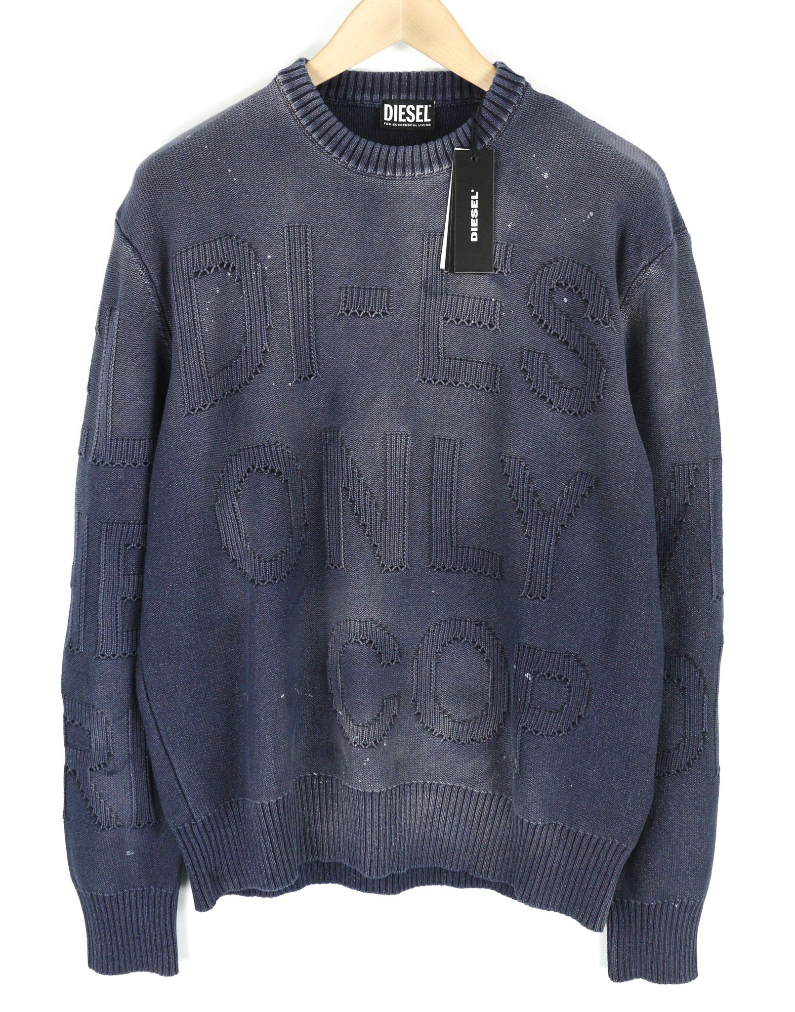 K-NORTHERN S Washed Crew Knit Blue Jumper 40131