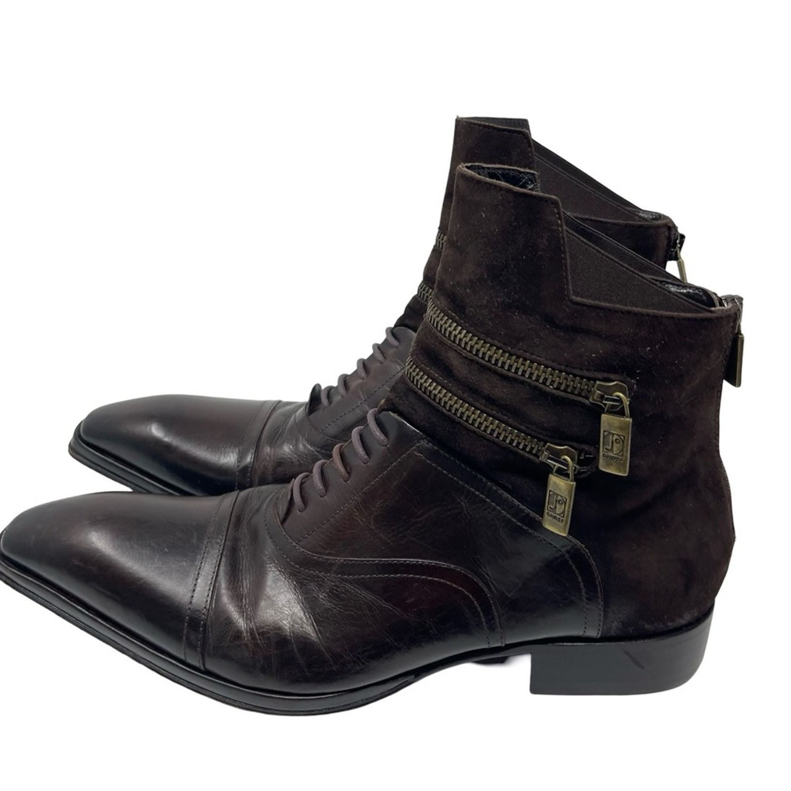 Jo Ghost Jo Ghost 3134 Brown 100% Leather Suede Back zip Boots Size US 8 / EU 41 - 4 Thumbnail