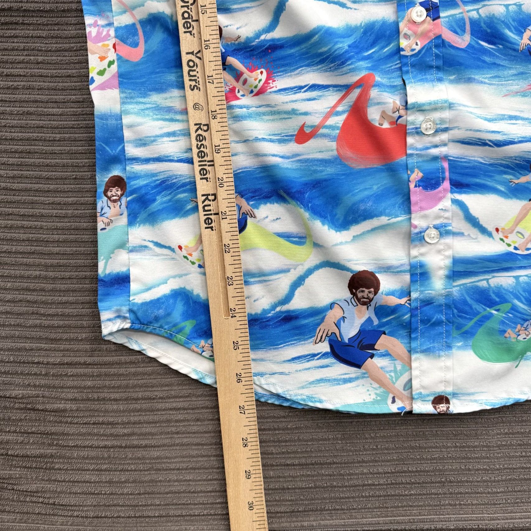 Vintage VINTAGE RSVLTS Bob Ross Shirt Mens S Blue Surfer Waves Button Up Art Print Casual Size US S / EU 44-46 / 1 - 4 Thumbnail